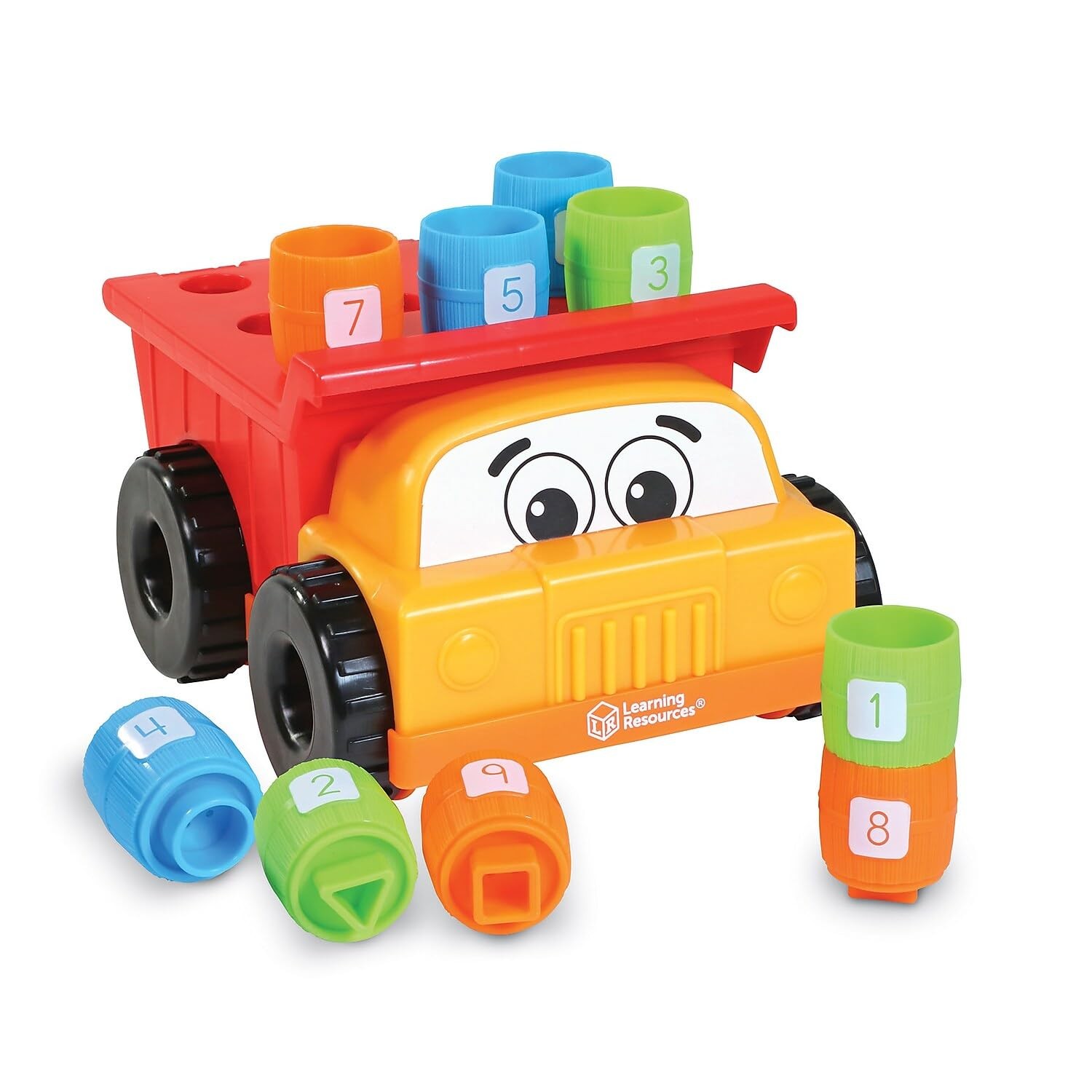 Peg Stacker Dump Truck Toy 10 Pieces Fine Motor Skills Toddler LER9133 Learning