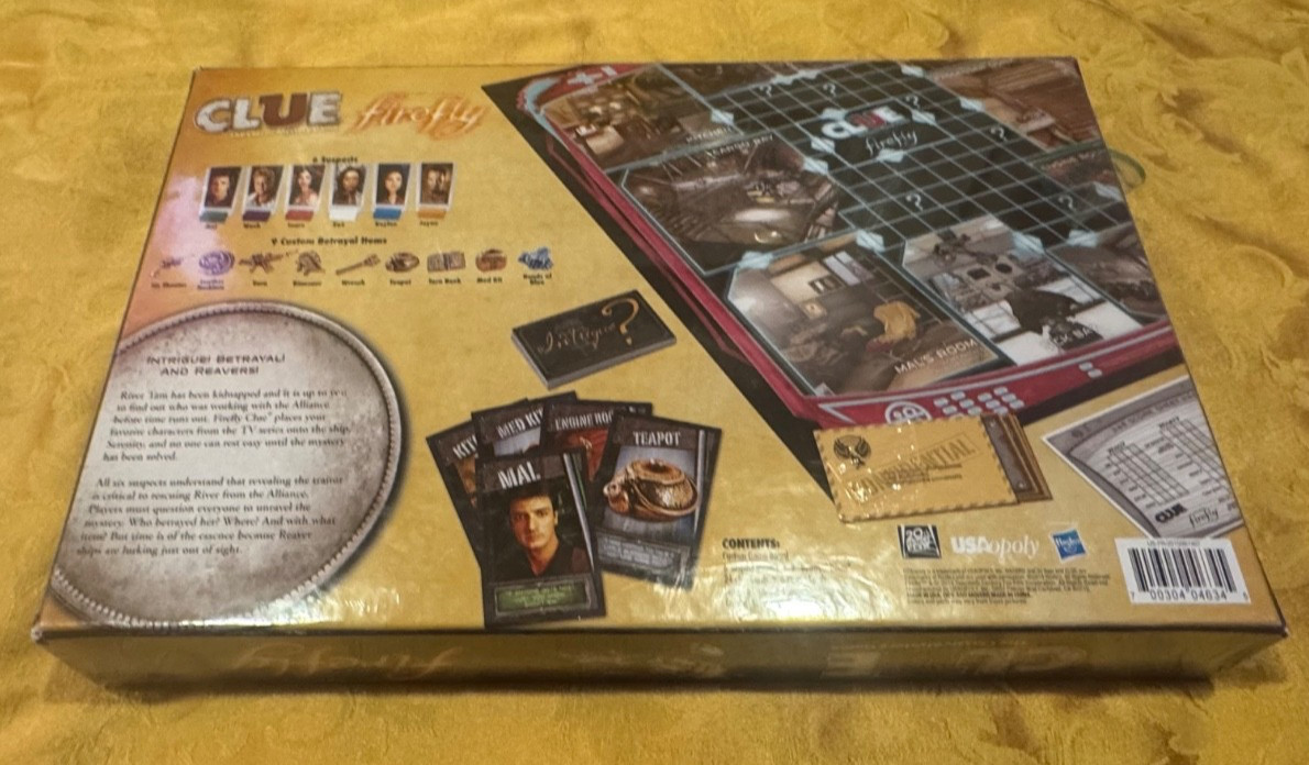 Clue The Classic Mystery Game Joss Whedon’s Firefly Edition Complete NEW Sealed