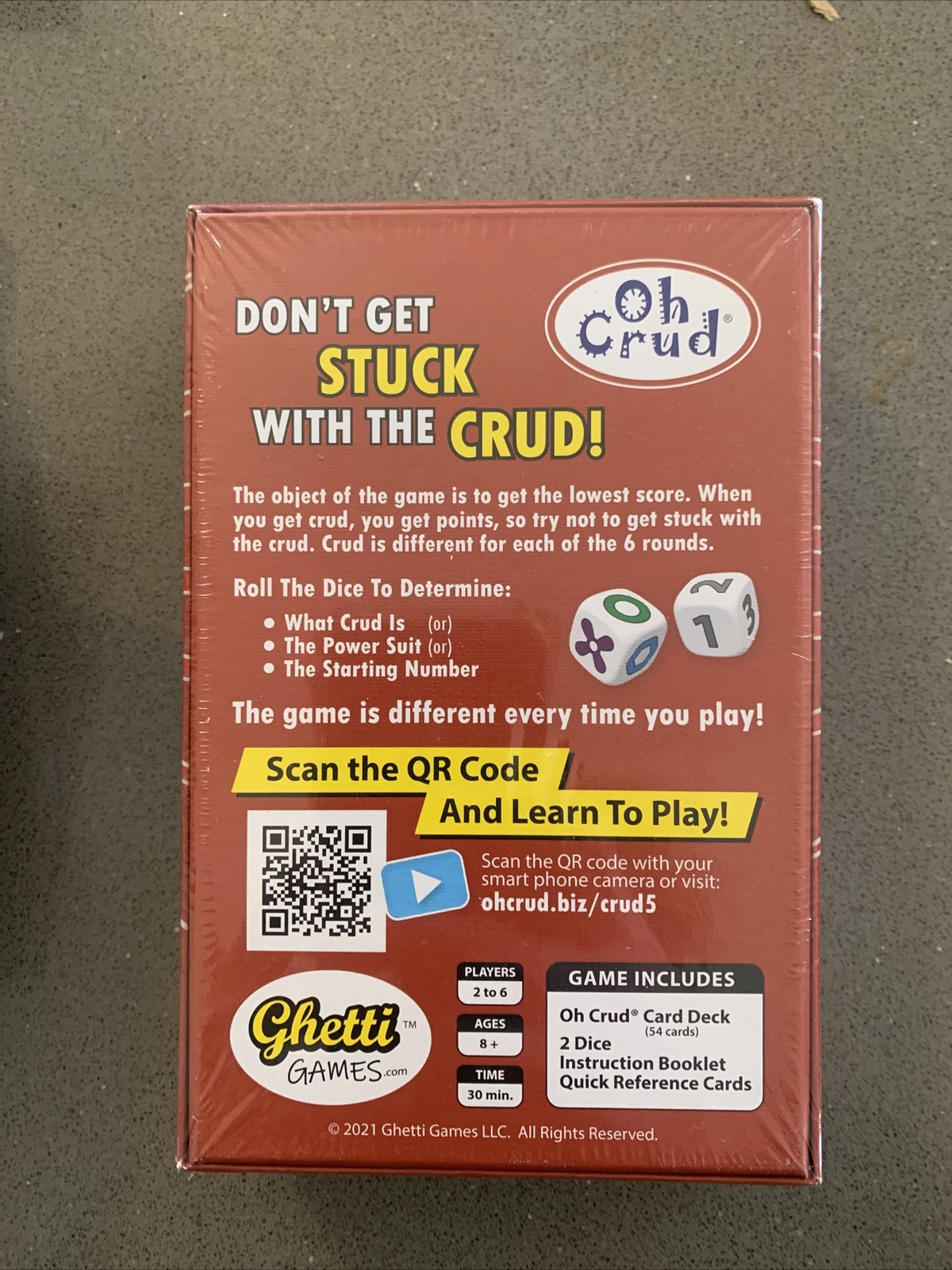 NEW Oh Crud Card & Dice Game Family Game for 2-9 Players Strategy Card Game
