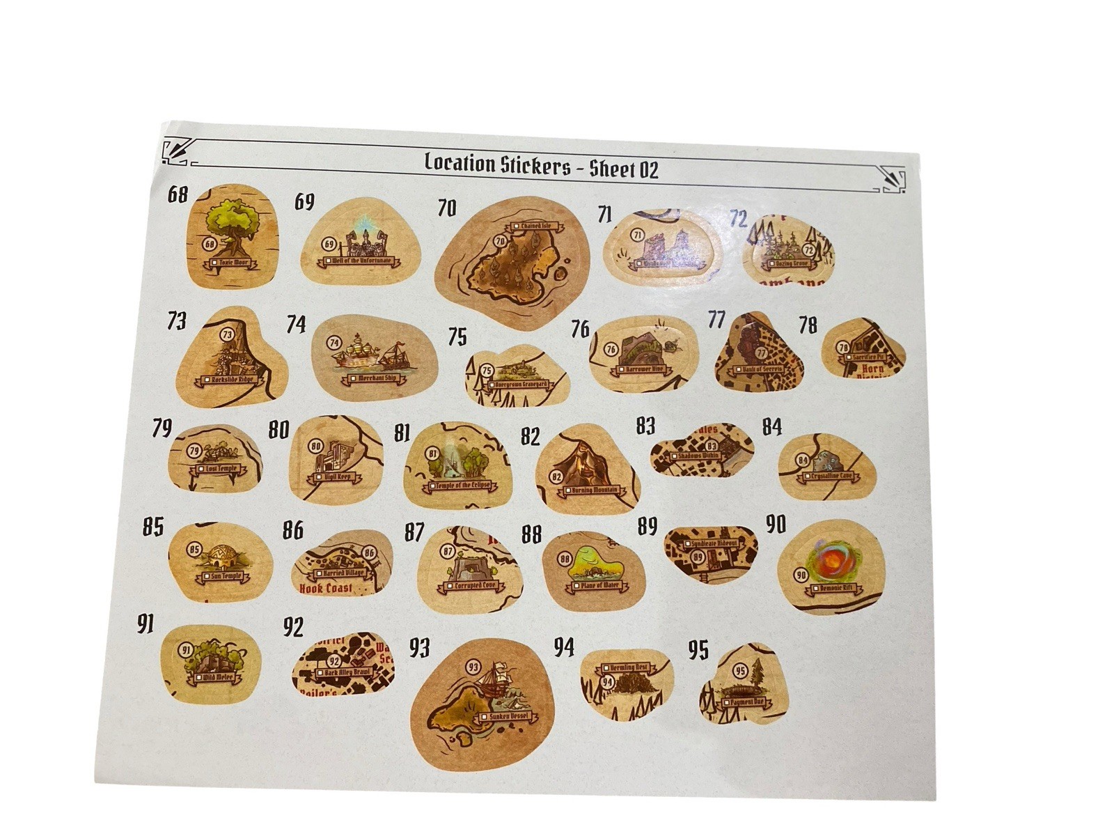 Gloomhaven Officially Licensed Replacement Parts Stickers Sets Unused New