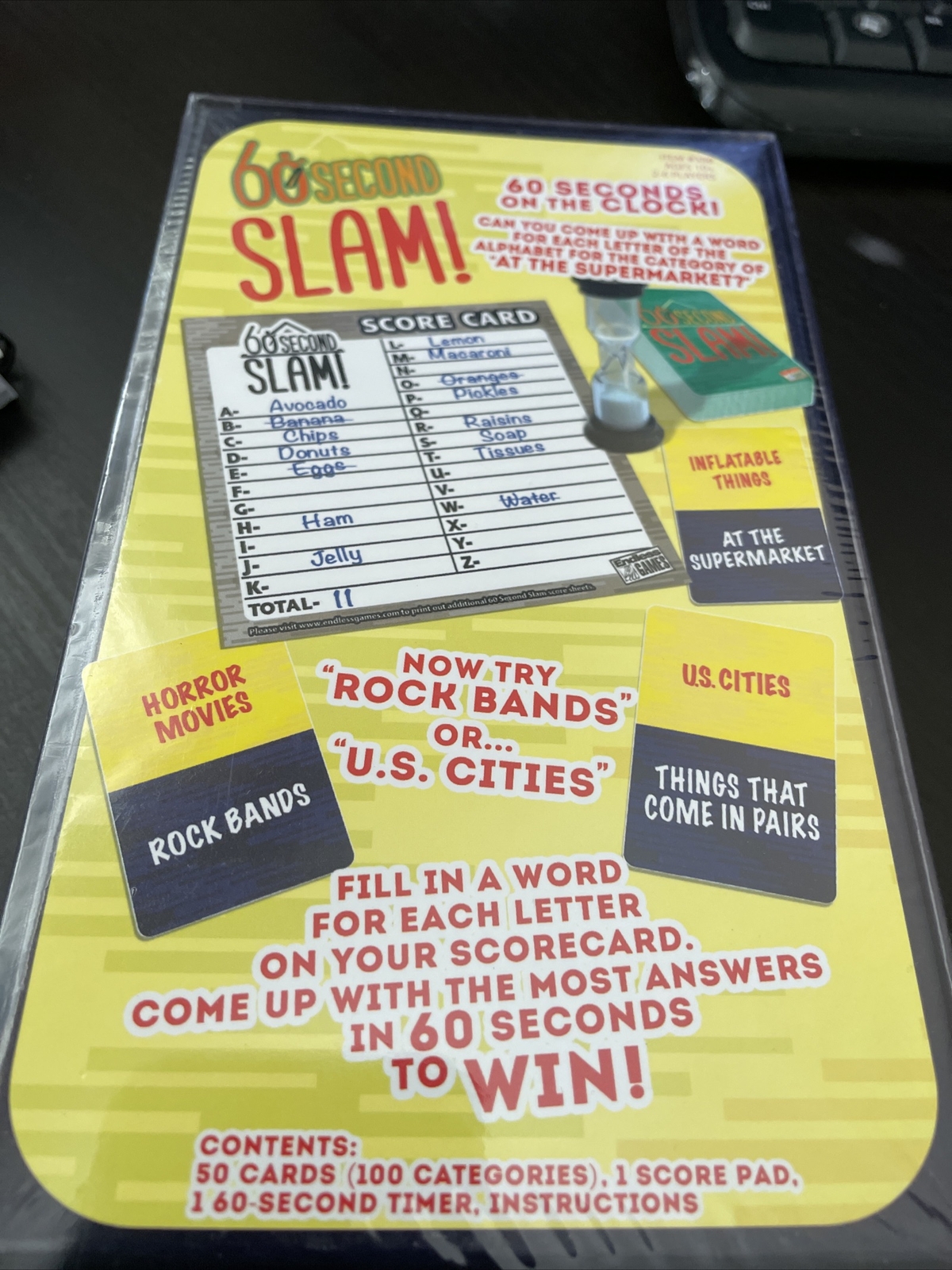 Endless Games 60 Second Slam Race the Clock Alphabet Game New & Sealed B