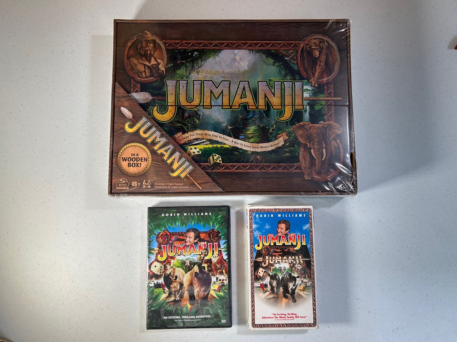 Jumanji Collection – The Game Real Wooden Box Edition, DVD And Original VHS