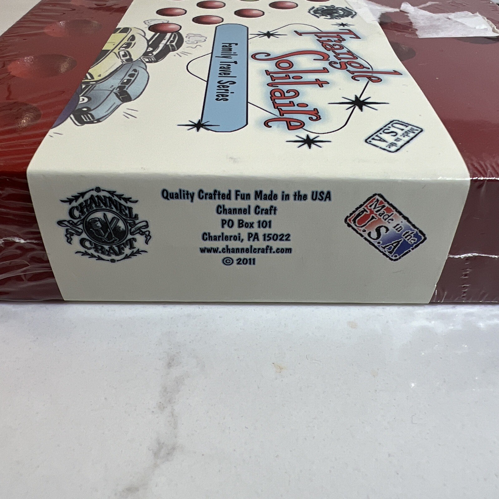 Triangle Solitaire Wooden Family Travel Series w/Glass Marbles Made-USA *SEALED