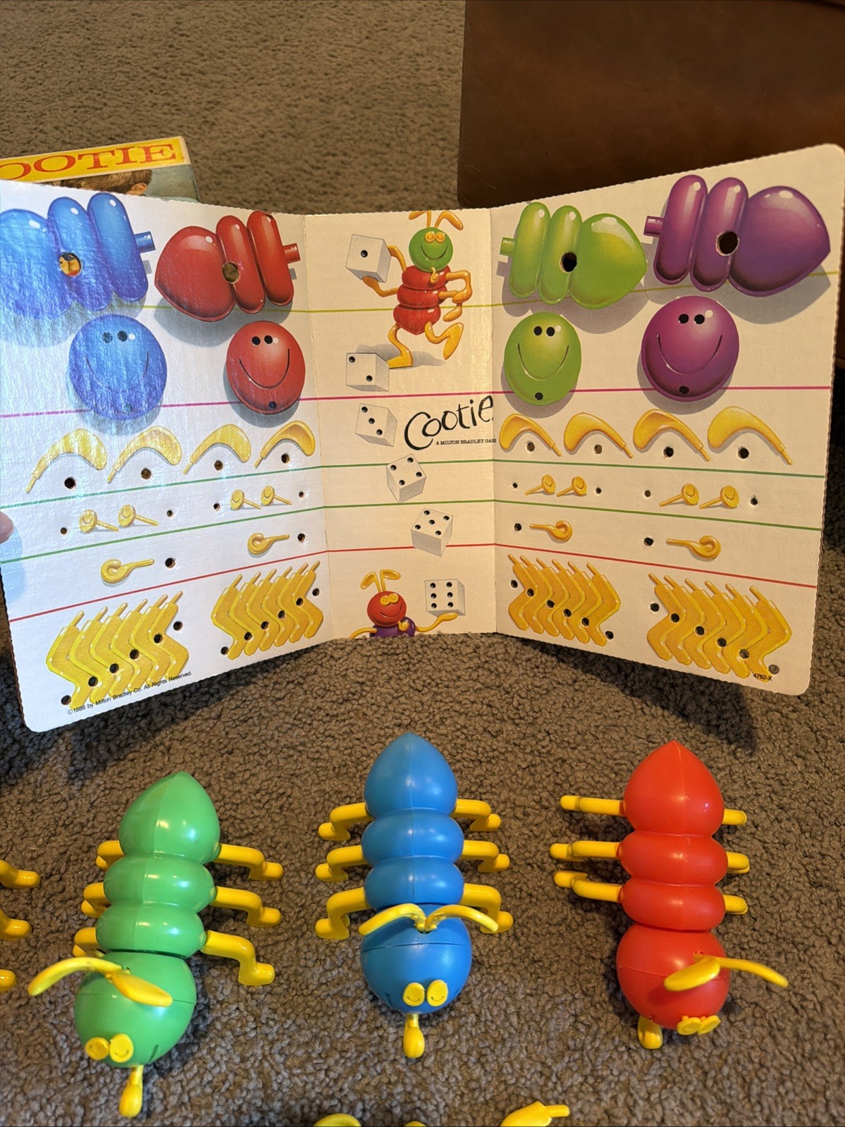 Vintage 1972 /1986 Cootie Bug Board Game With Box Schaper Mfg Co.