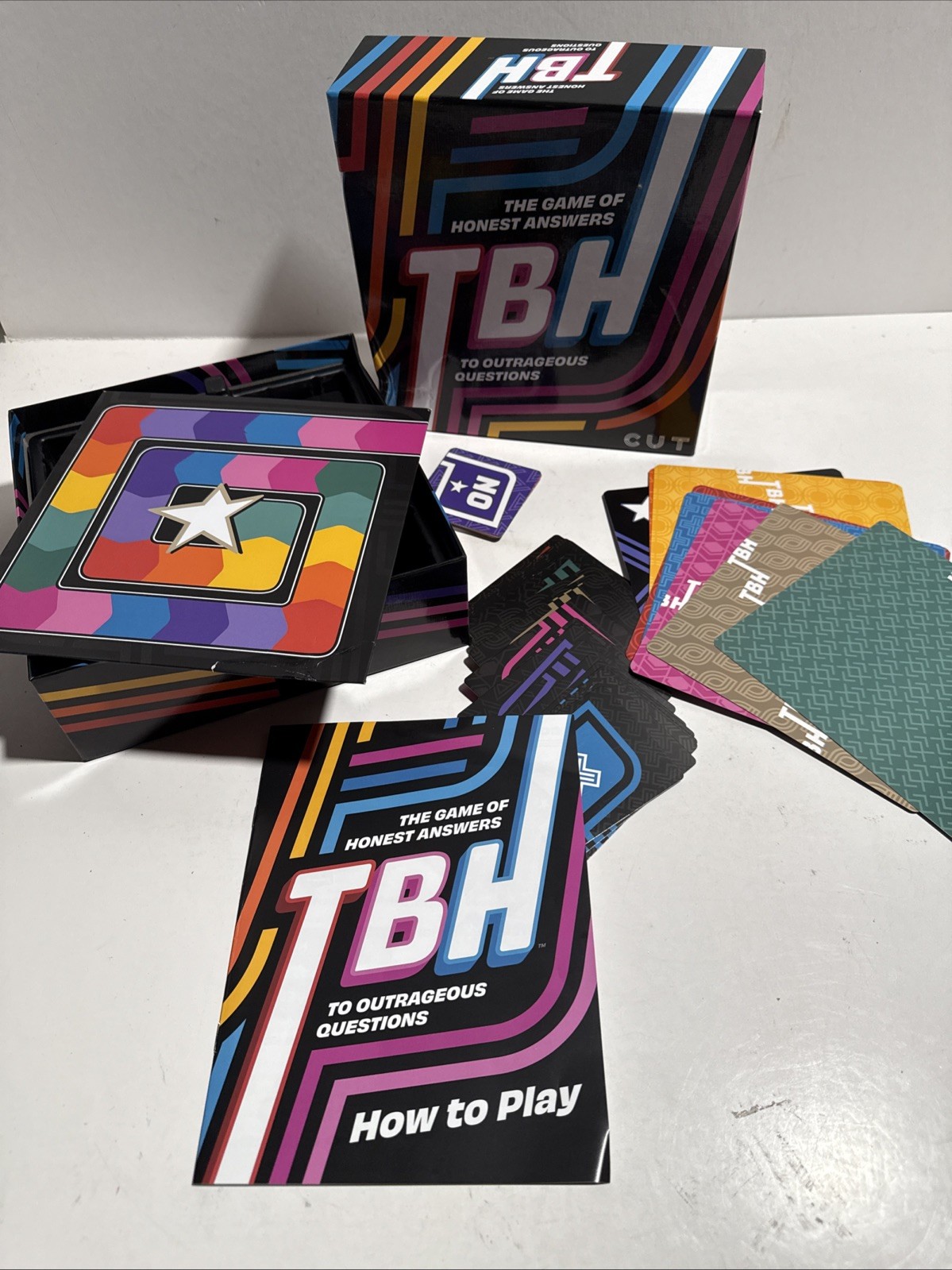 NEW TBH THE GAME OF HONEST ANSWERS TO OUTRAGEOUS QUESTIONS 3-8 PLAYERS AGES 14+