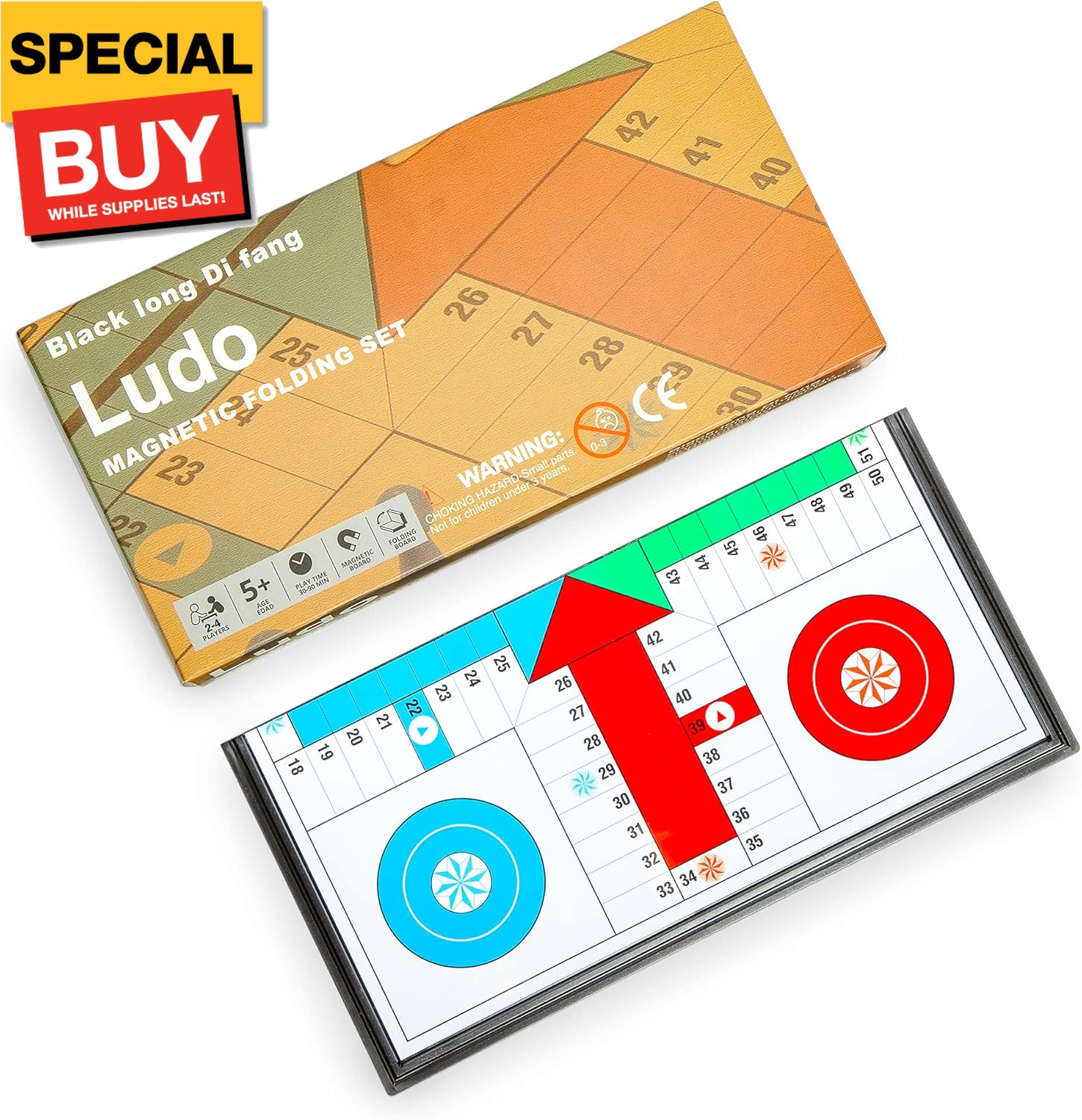 Ludo Magnetic Folding Travel Board Game Set – 9.75 Inches
