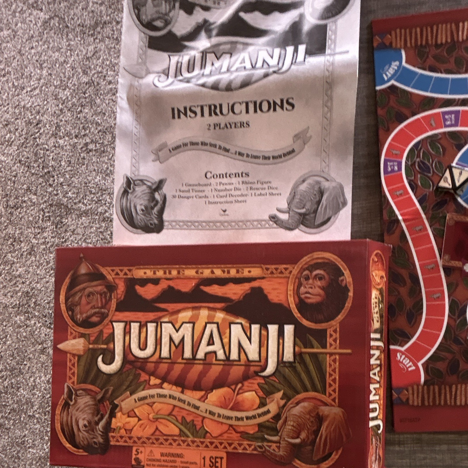 Jumanji Fantasy Board Game Complete Set w/ Timer, Ages 5+, 2 Players