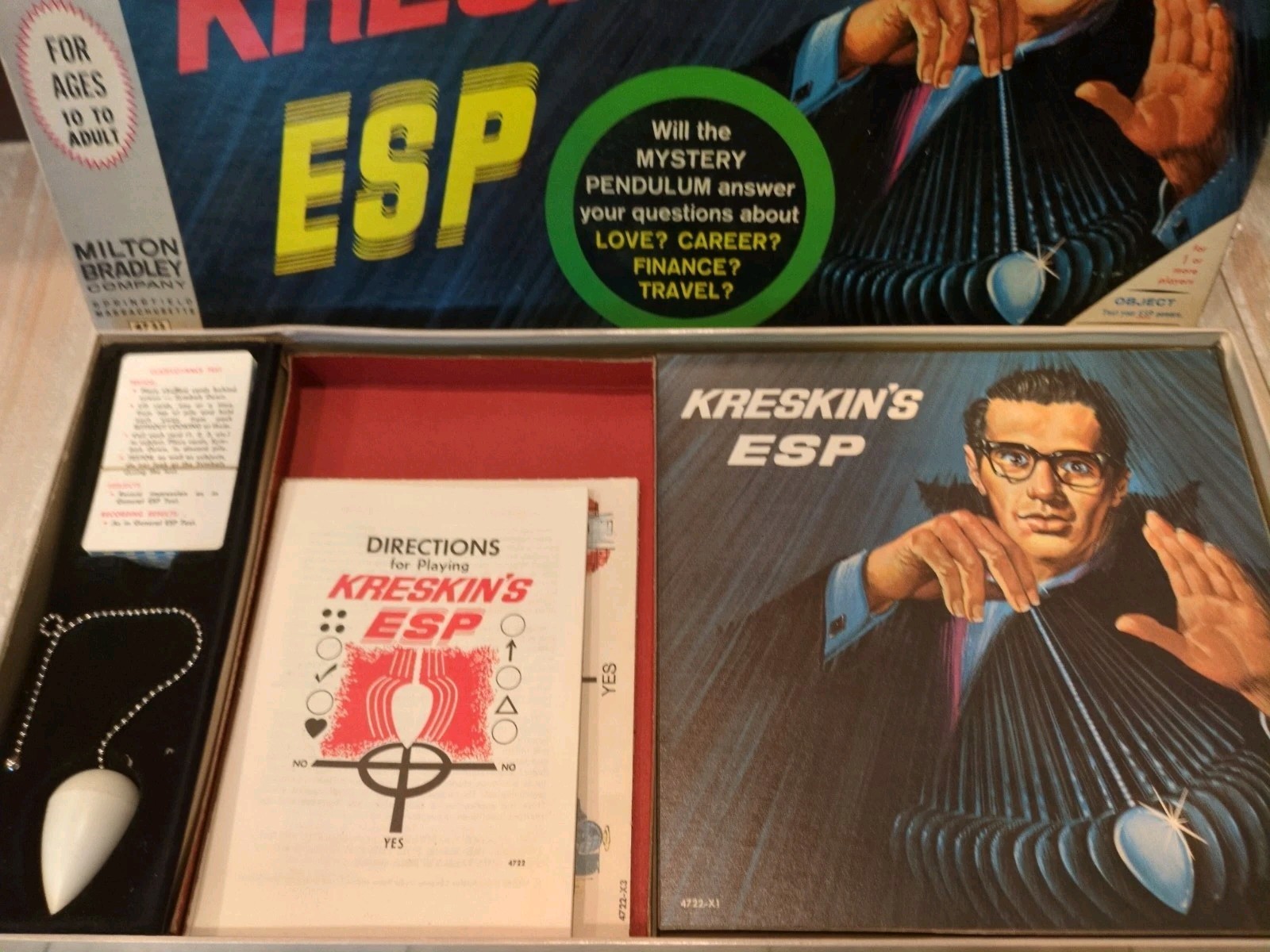 Vtg 1966 Milton Bradley KRESKIN’S ESP Board Game #4722 Made in USA – COMPLETE