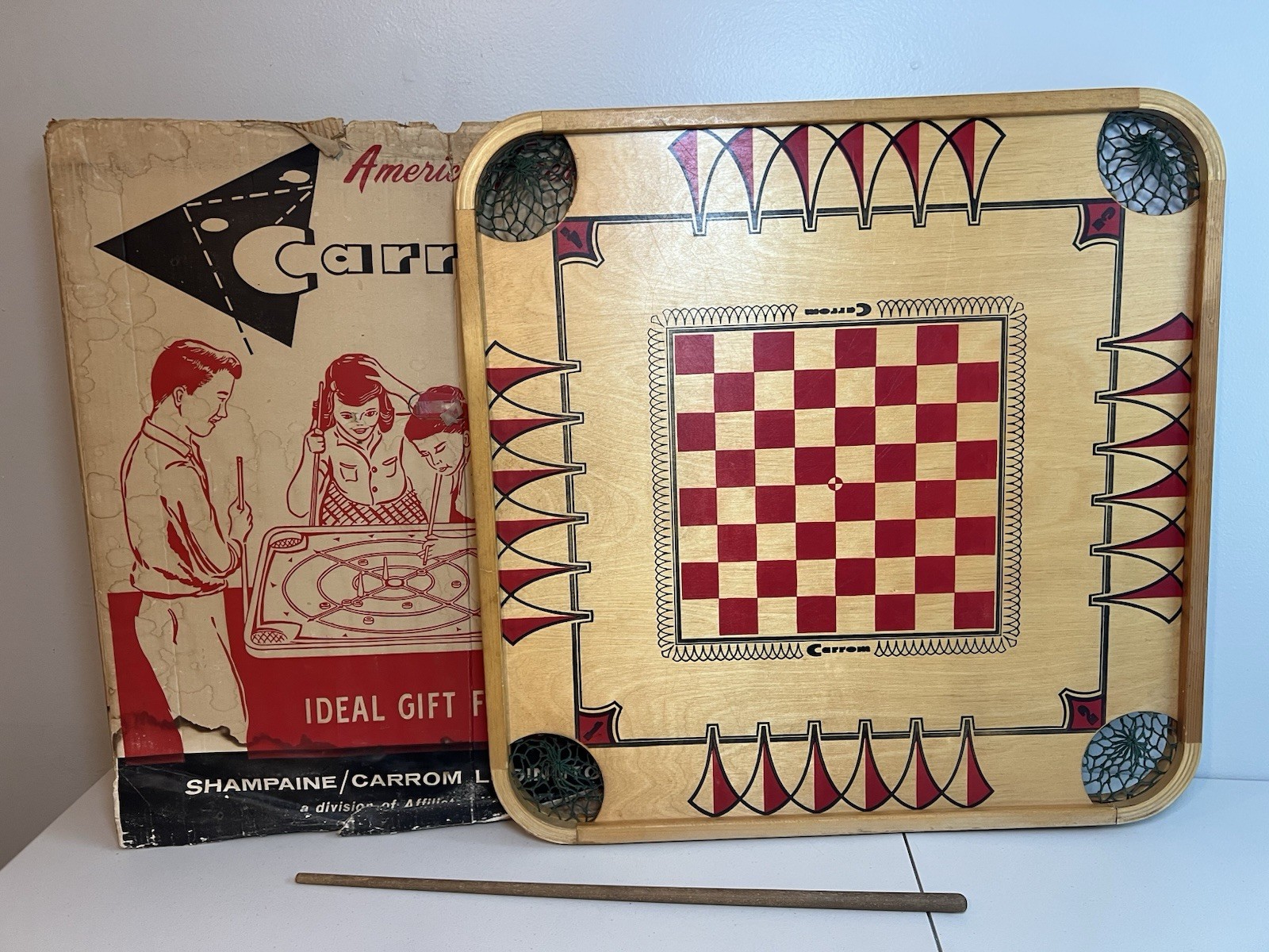 Vibrant VTG 1960s Carrom Model 106 Double Sided-Nice Wall Art Game Room Man Cave
