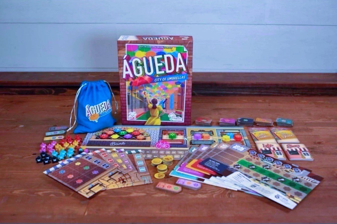 AGUEDA CITY OF UMBRELLAS Board Game *NEW Solo-5 Players FAMILY STRATEGY PORTUGAL