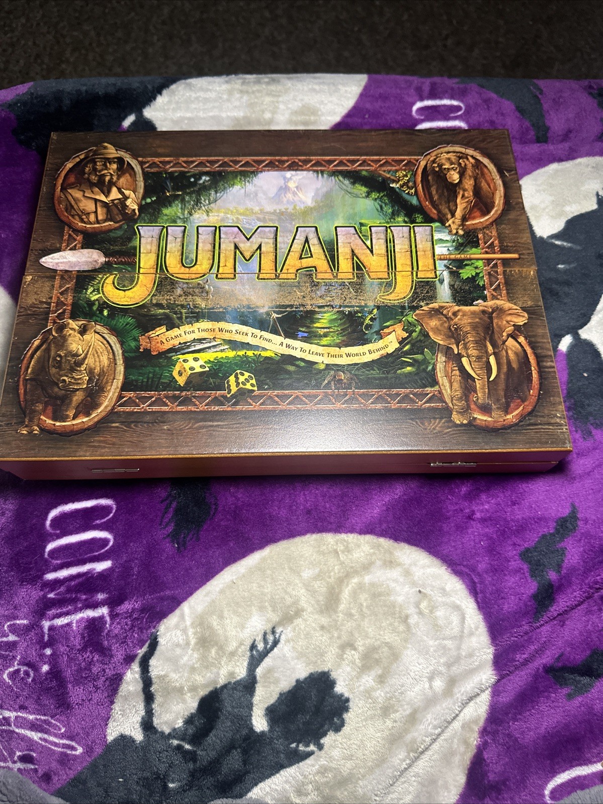 Jumanji The Game Real Wooden Box Edition of the Classic Adventure Game Complete