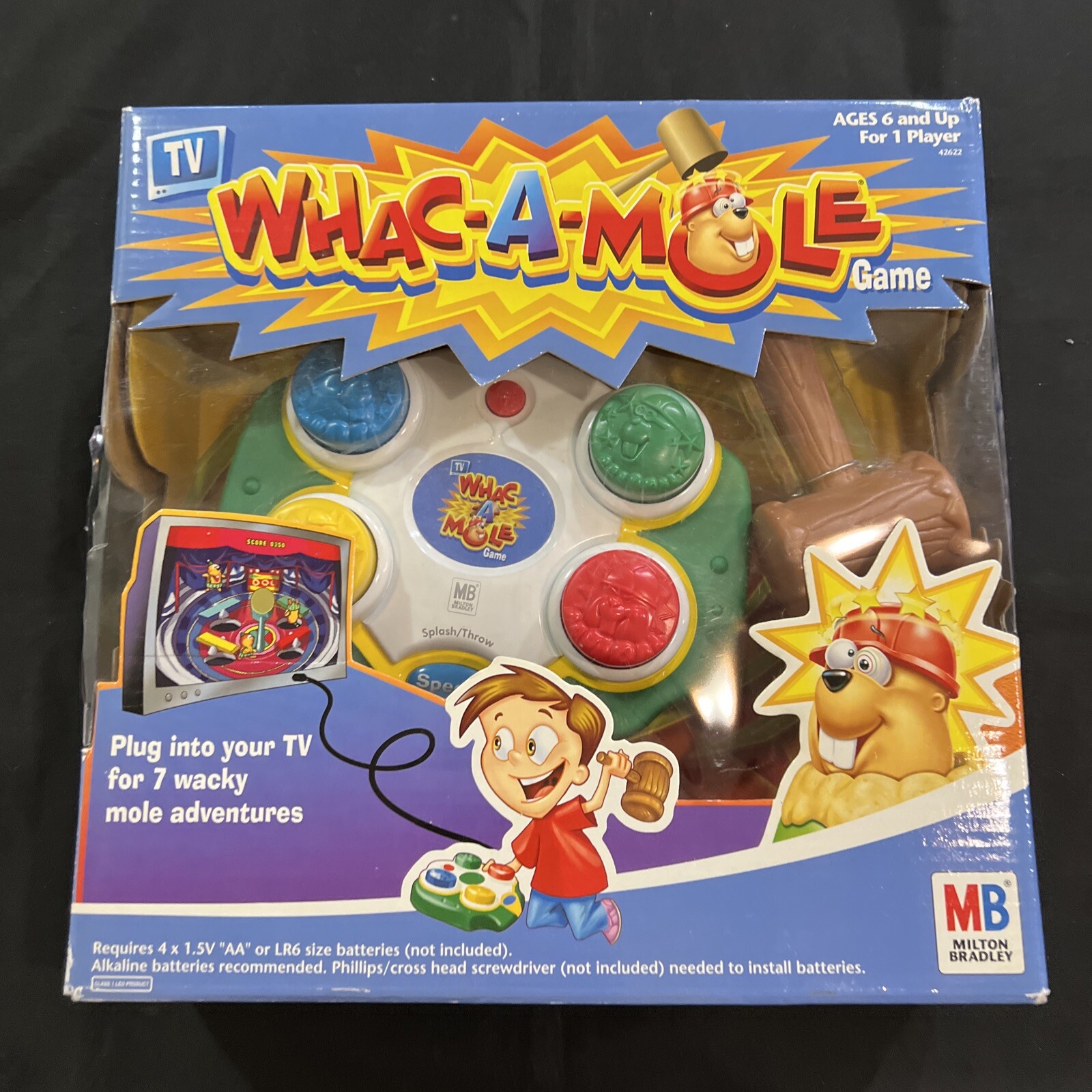 Whac A Mole 2005 Milton Bradley Hasbro Plug Into TV Game NEW Old Stock