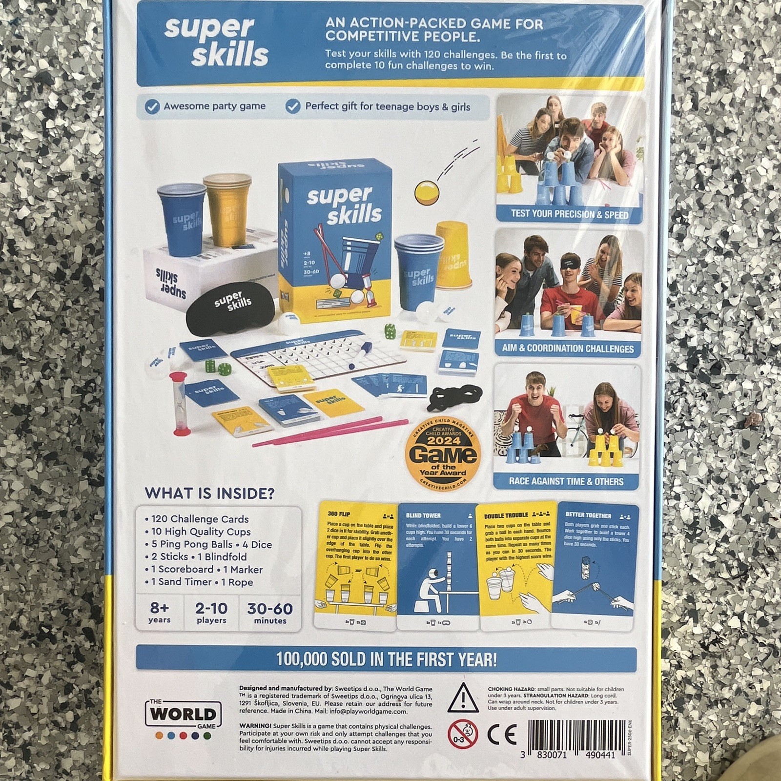 The World Game Super Skills Party Game Skill & Action 2-10 Players Ages 8+