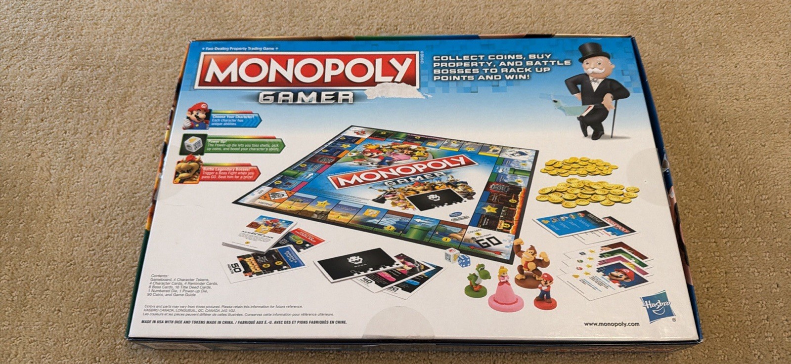 Hasbro Gaming Nintendo Monopoly Gamer Board Game Character Tokens Custom Coins