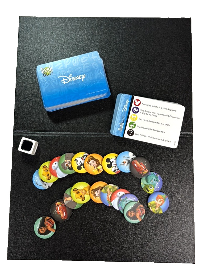 Disney Geek Out Trivia Game Complete Family Party Board Game USAOPOLY EUC