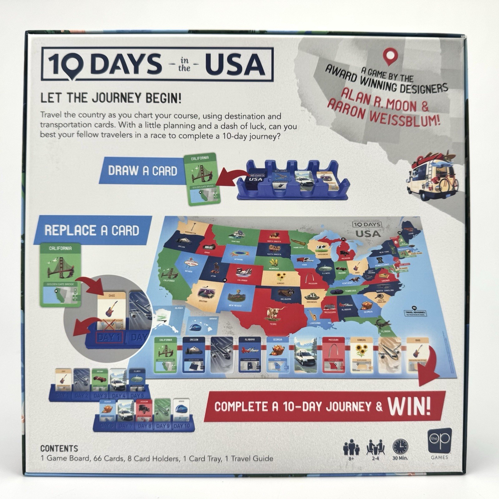 10 Days in The USA – Family Road Trip Board Game By Alan Moon – 100% Complete VG
