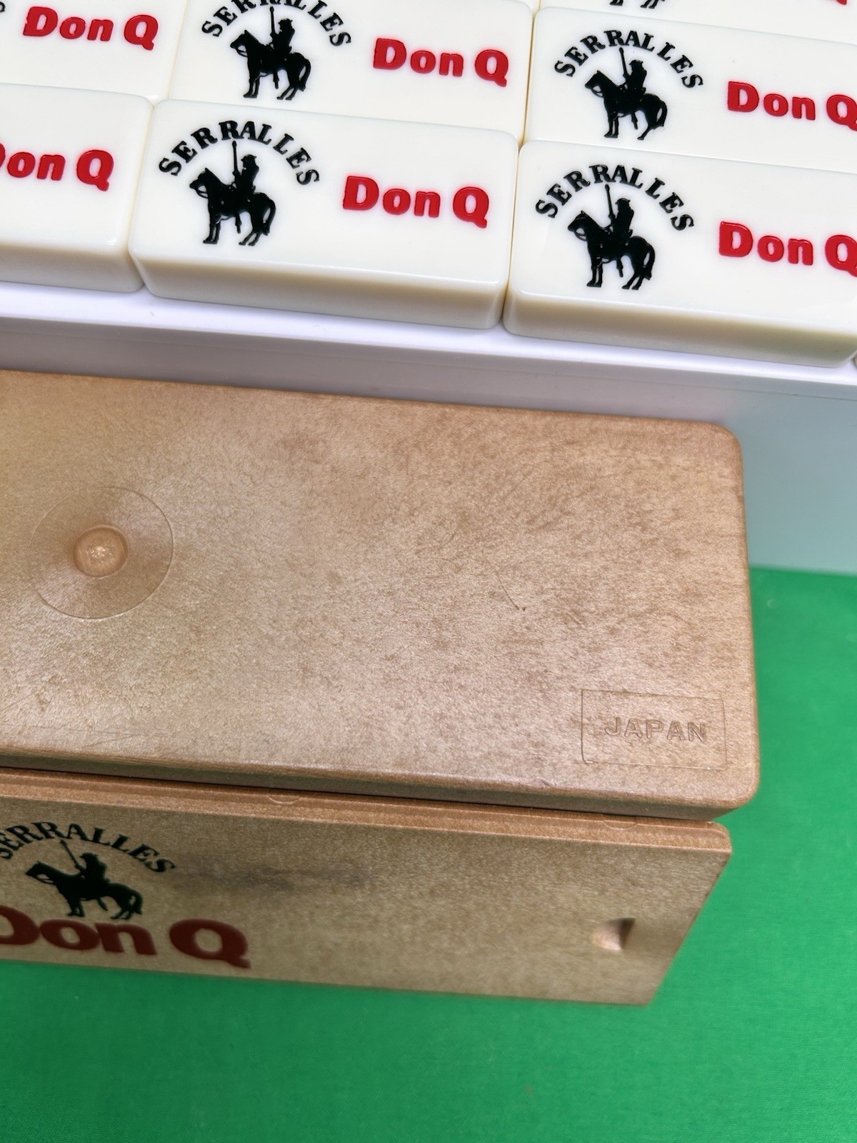 Vintage DON Q SERRALLES Quixote Rum Promotional Bakelite Domino SET Clean JAPAN