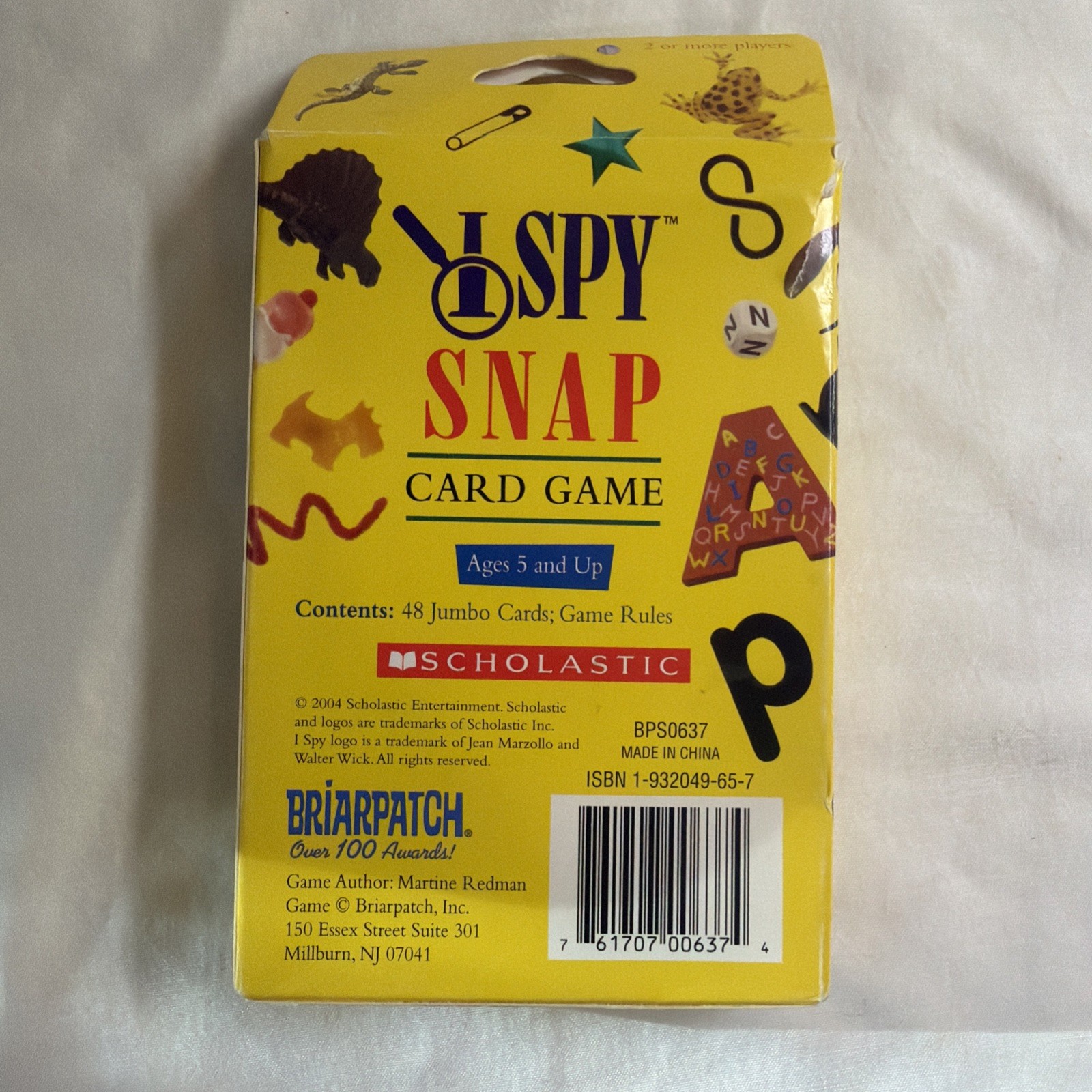 I Spy Snap Card Game Briarpatch 1998 Ages 5 and Up