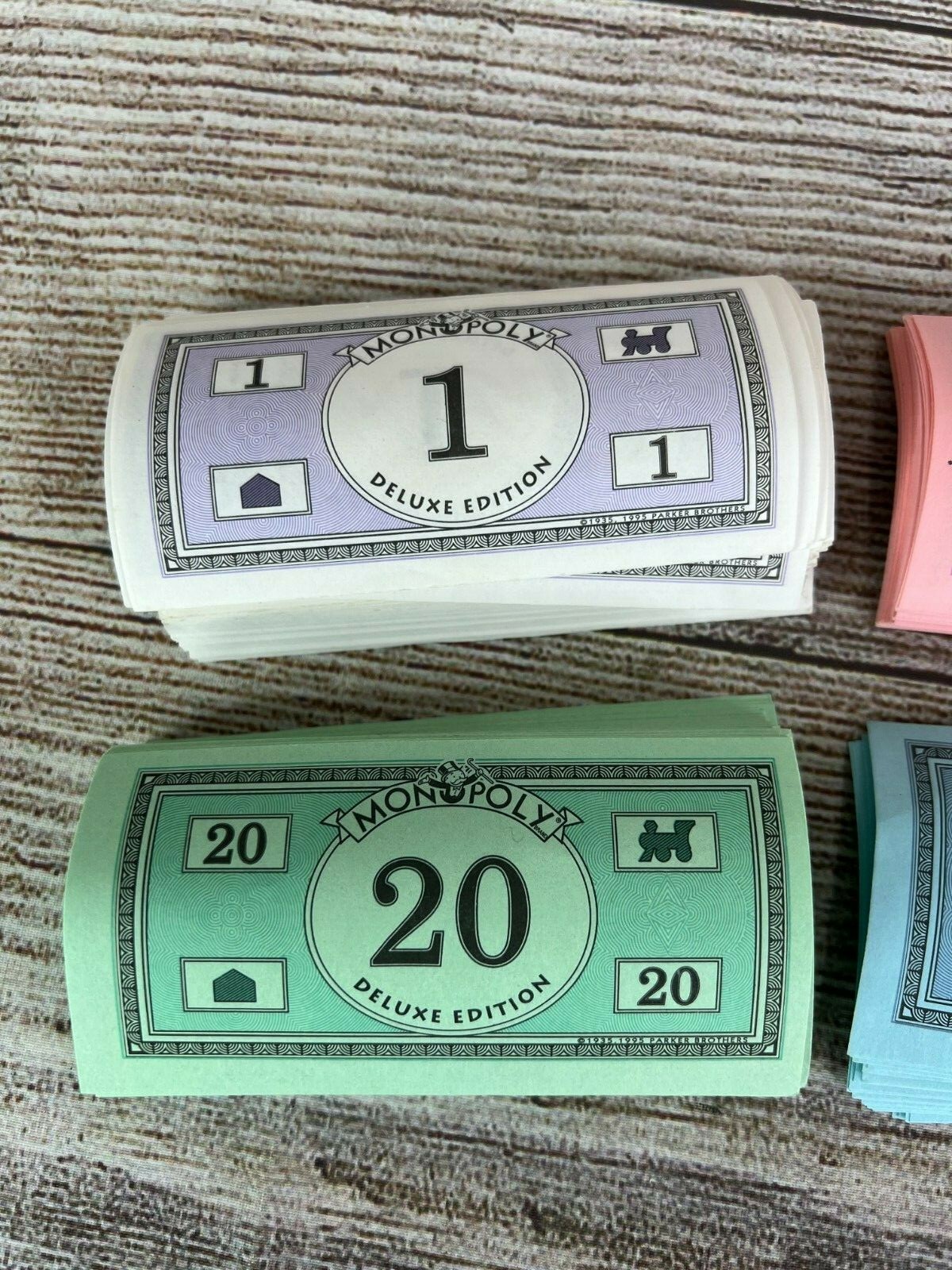 1998 Monopoly Deluxe Edition Replacement Parts Play Money Cash Pre-owned