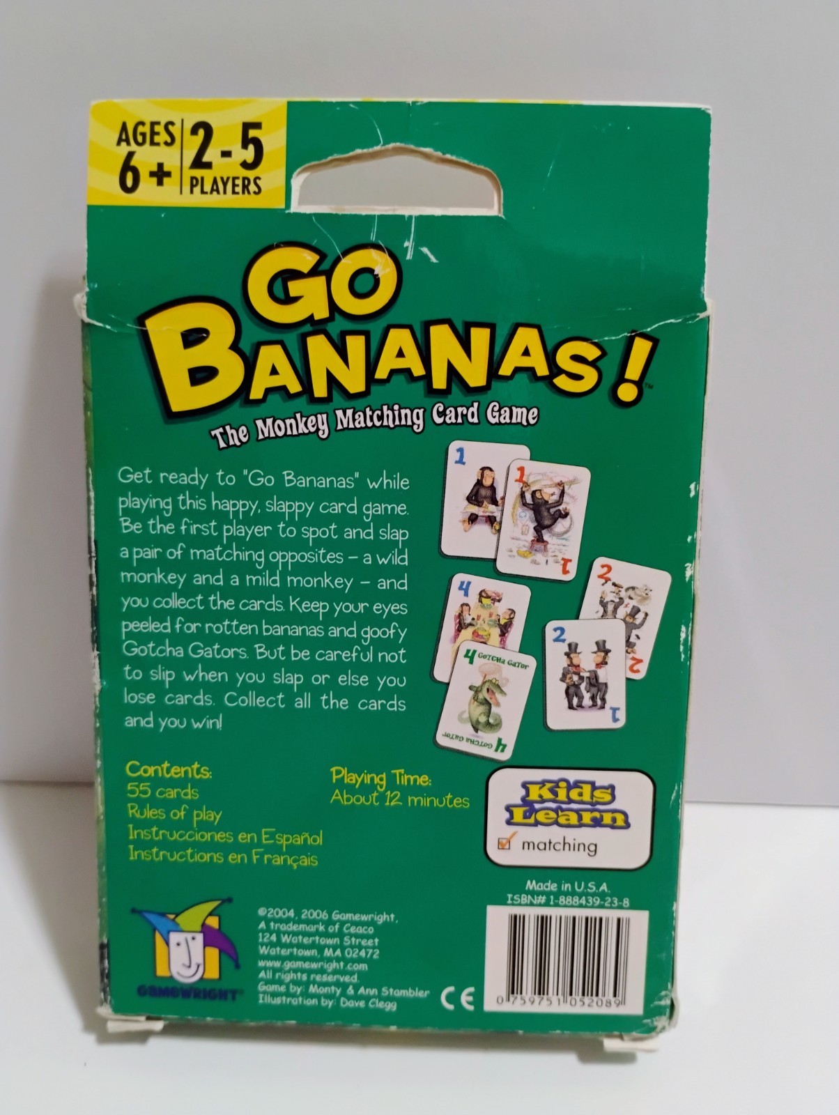 Vintage 2004 Gamewright Go Bananas Monkey Matching Card Game COMPLETE