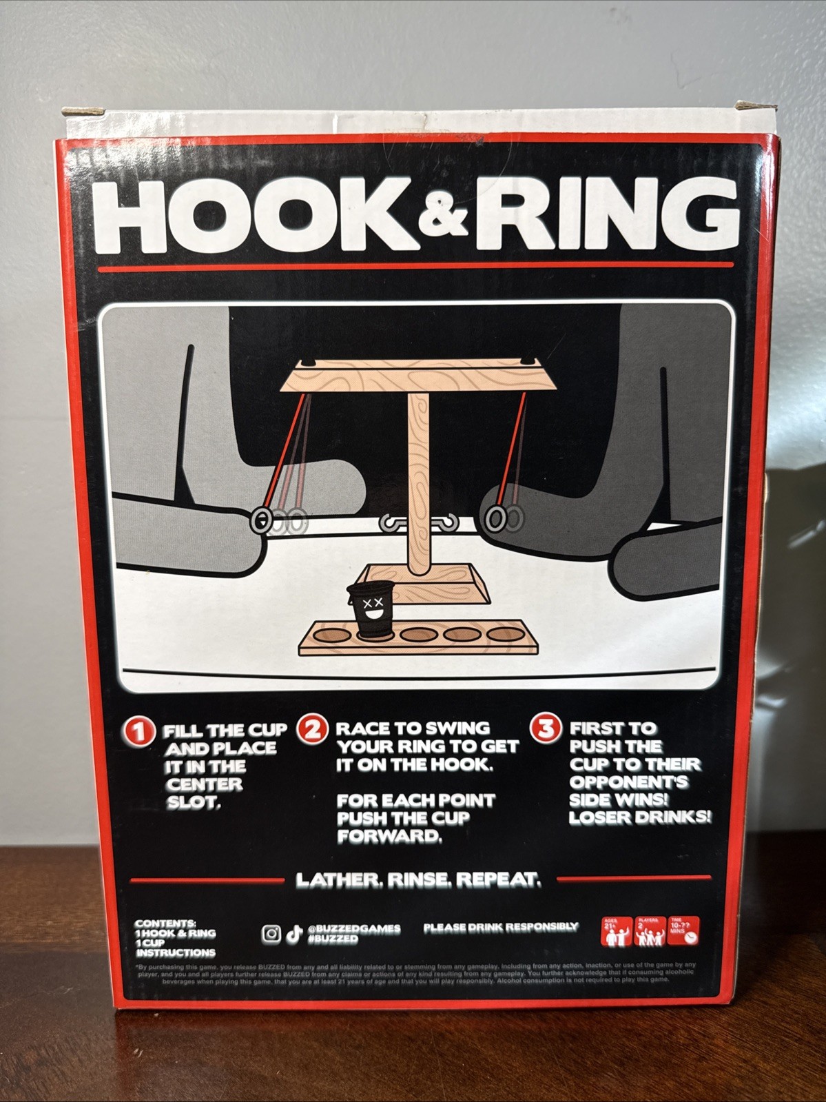 Hook & Ring Party Game Buzzed Classics Adult Ring Toss – Open Box