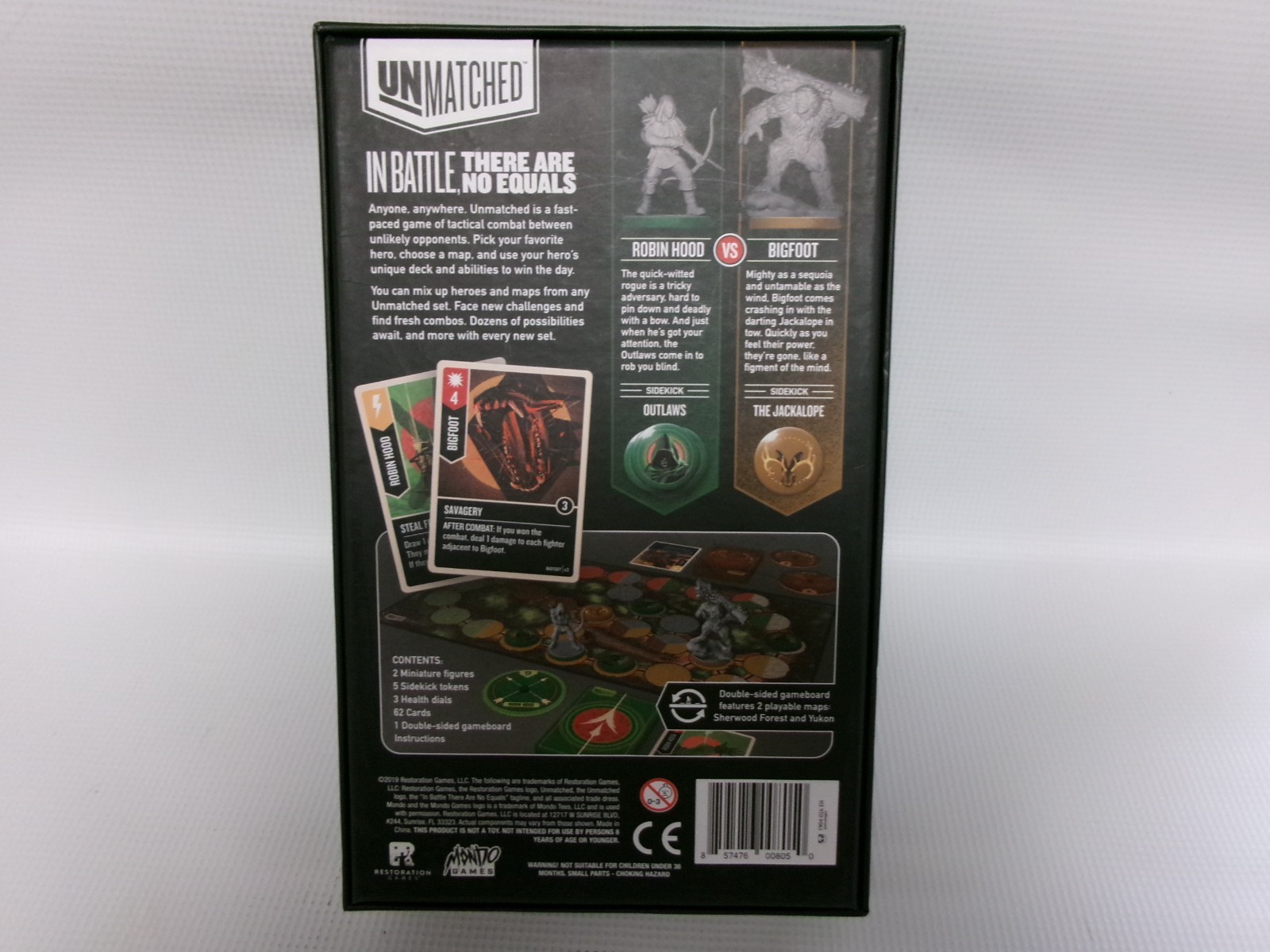 Unmatched Restoration Board Game Robin Hood vs Bigfoot Mondo Used