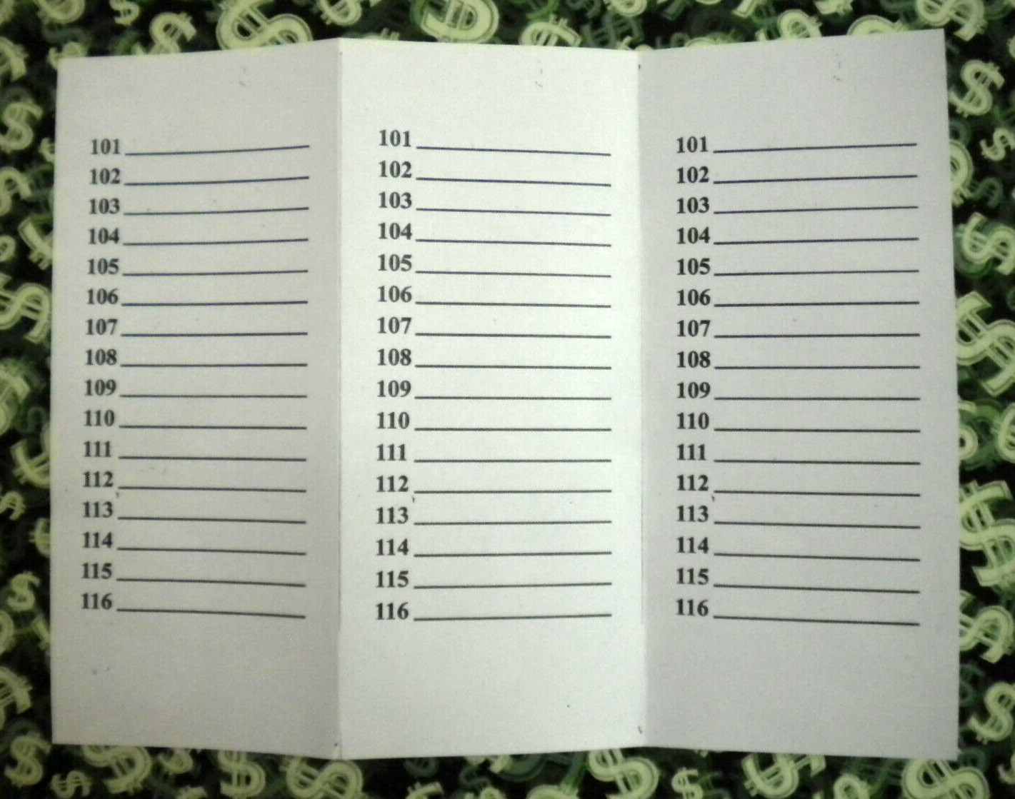 1 Dozen ~ 30 REGULAR “NOT Sure” TIP BOARDS {101-116} 4#on 1 Ticket Jar Pull Tabs