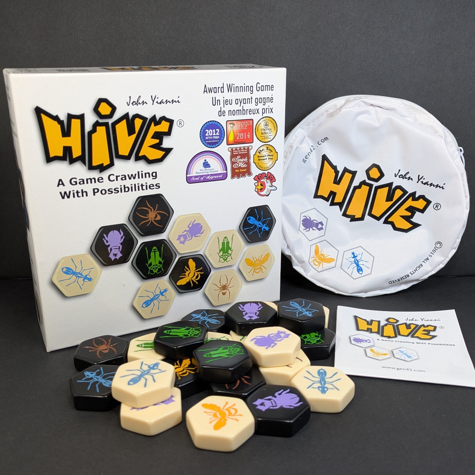 Hive Tile Board Game John Yianni Smart Zone Gen42 2017 United Kingdom Complete