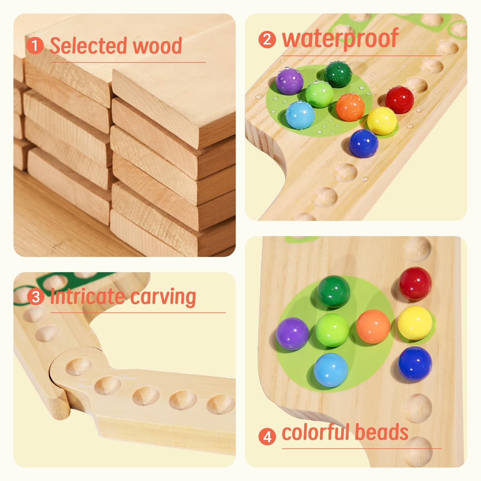 Marbles and Jokers Board Game Pegs and Jokers Real Solid Wood (Pine) Game