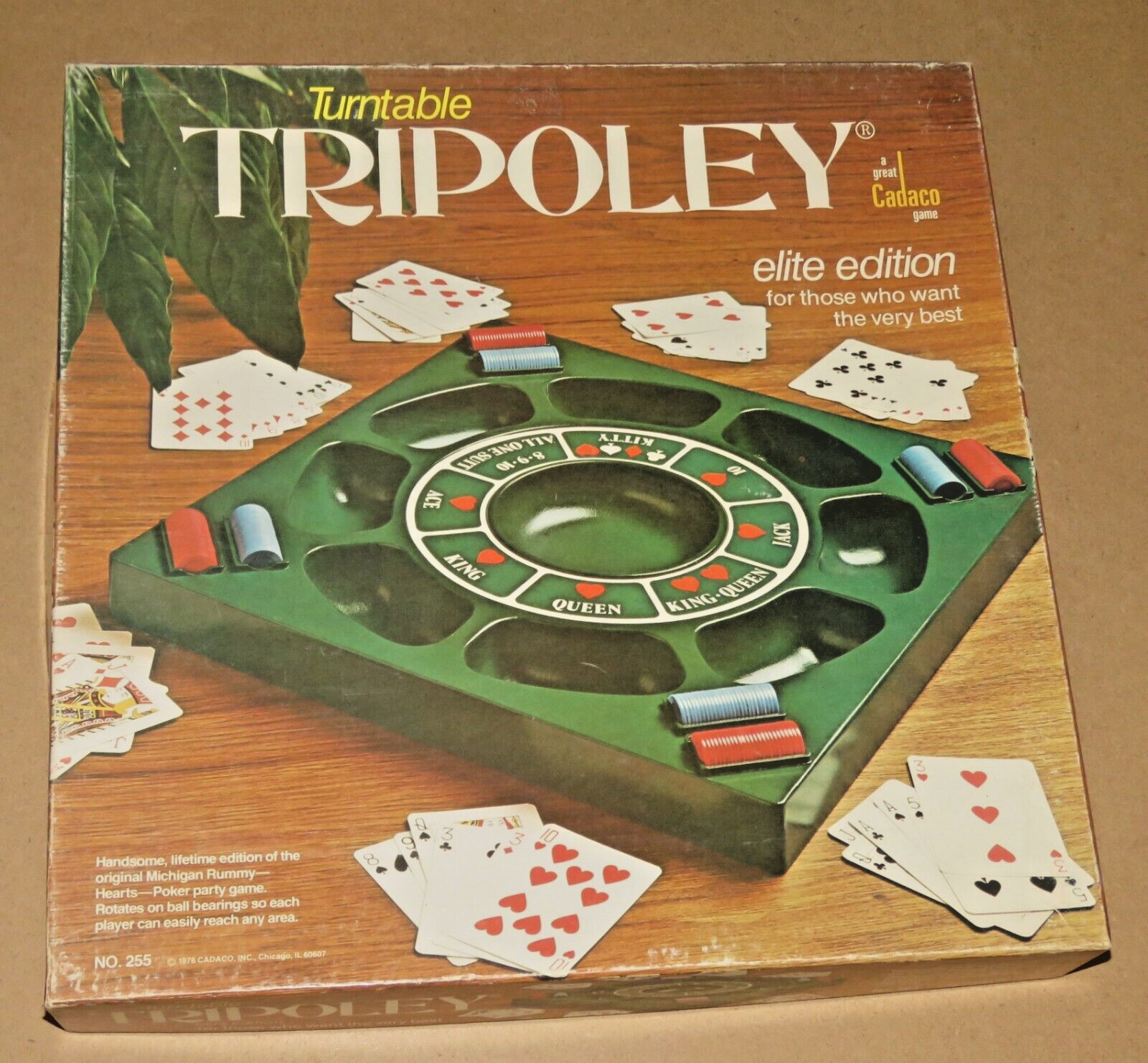 Vintage 1976 Cadaco Turntable TRIPOLEY Elite Edition Game No.255 – New Card Deck