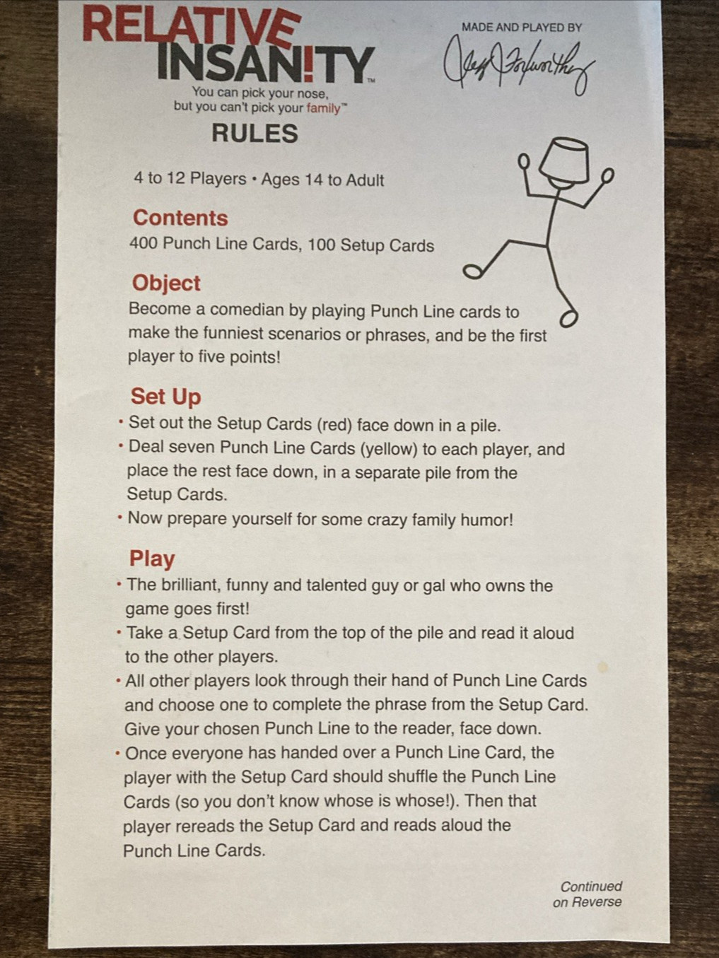 Relative Insanity Party Game Jeff Foxworthy Family Card Game Complete Edition