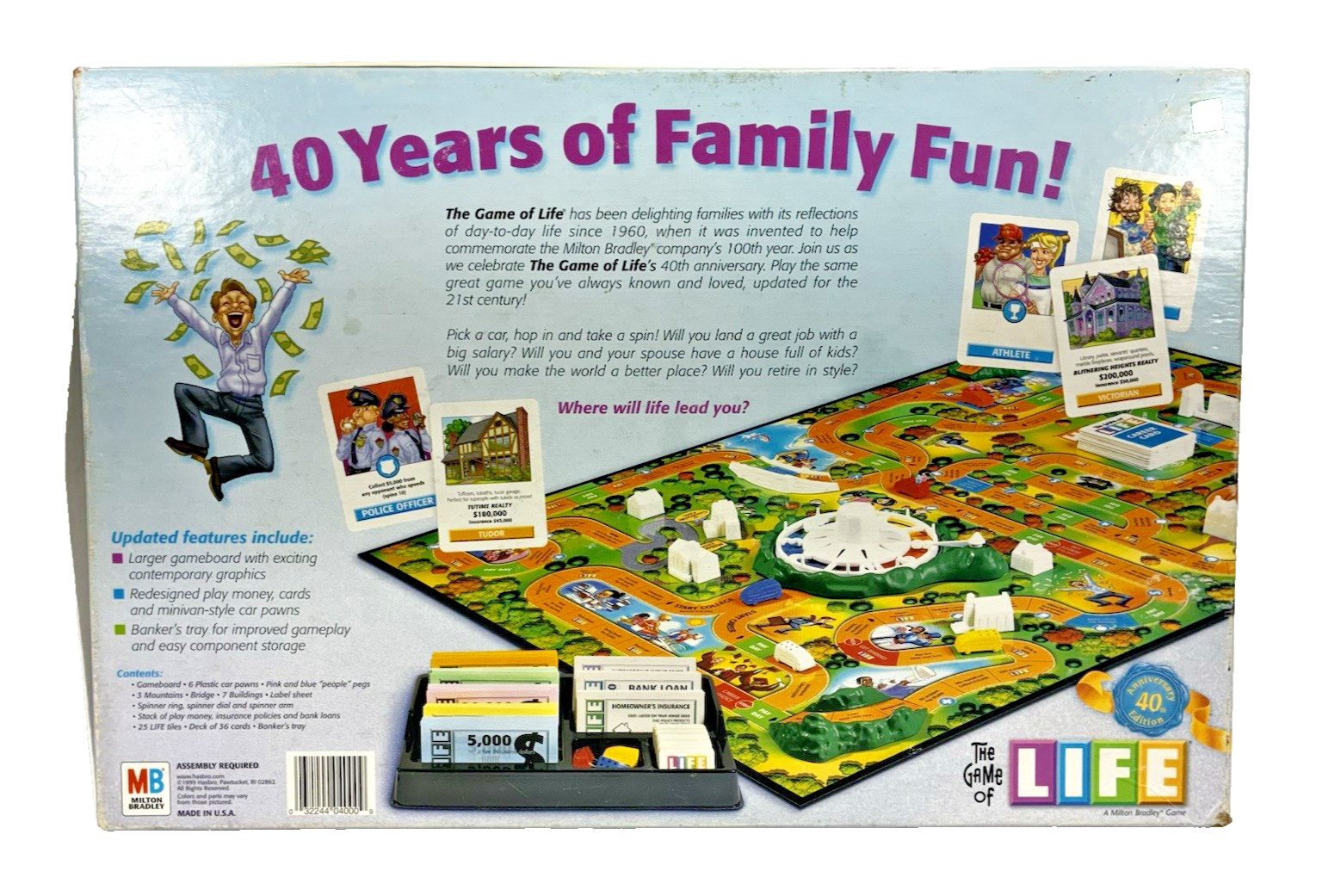 The Game of Life 40th Anniversary Board Game 1999 Vintage 99% Complete