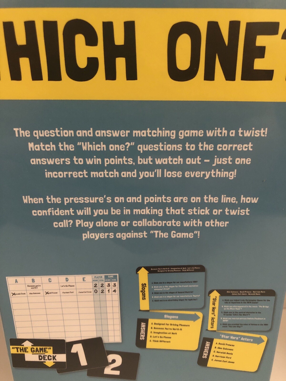 WHICH ONE? Q&A Matching Game by Ginger Fox-Play Solo or With Others-New-Sealed
