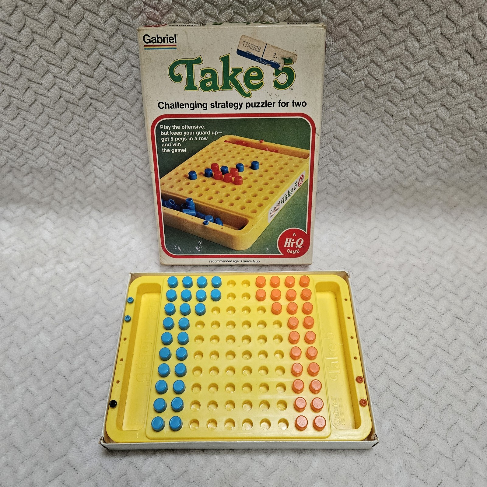 TAKE 5 by Gabriel Strategy Board Game Hi-Q Puzzle Vintage 1977 Complete Orig Box