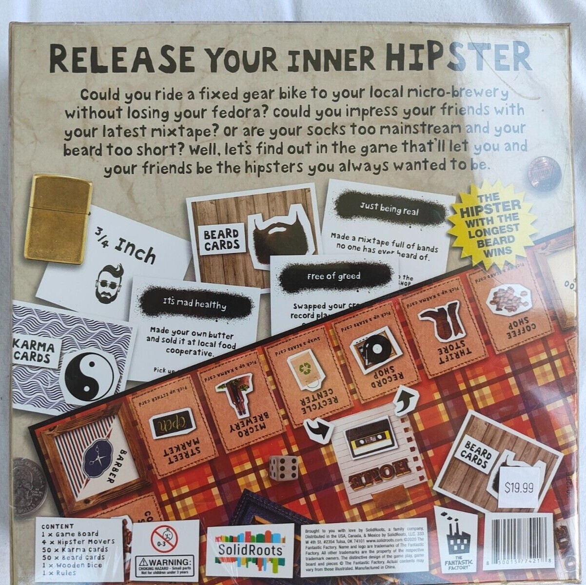 HIPSTEROLOGY GAME {Solid Roots) – Board Game 2-4 players 12 years+ New