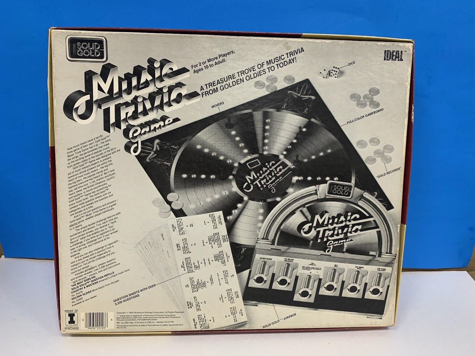 Vintage Solid Gold Music Trivia Game Treasure Trove of Music Trivia Oldies-1984