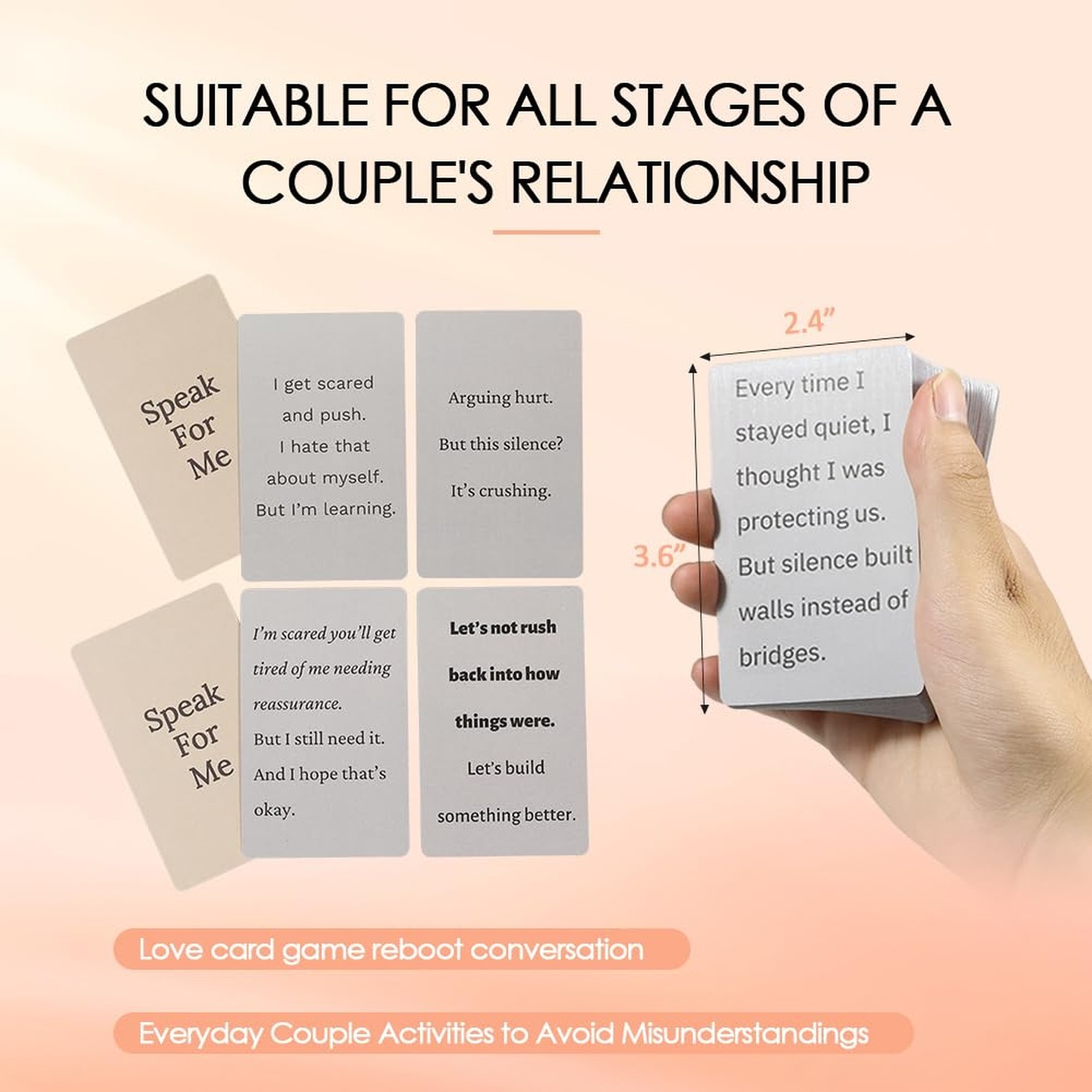 Conversation Cards for Couples Games – 54PCS Speak For Me Relationship Card G…