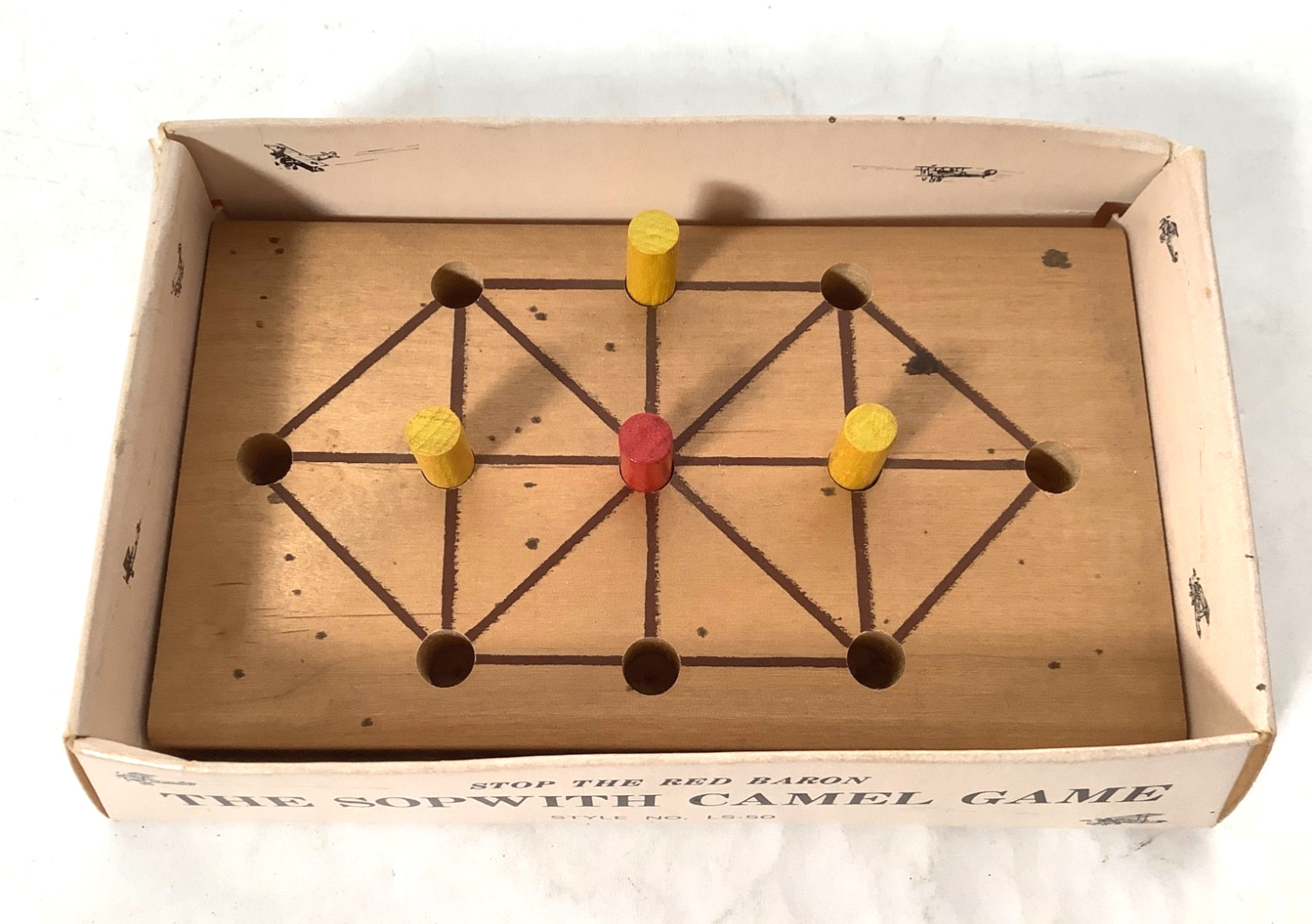 Skor-Mor STOP THE RED BARON Board Game Abstract Strategy rare Vtg 1960’s
