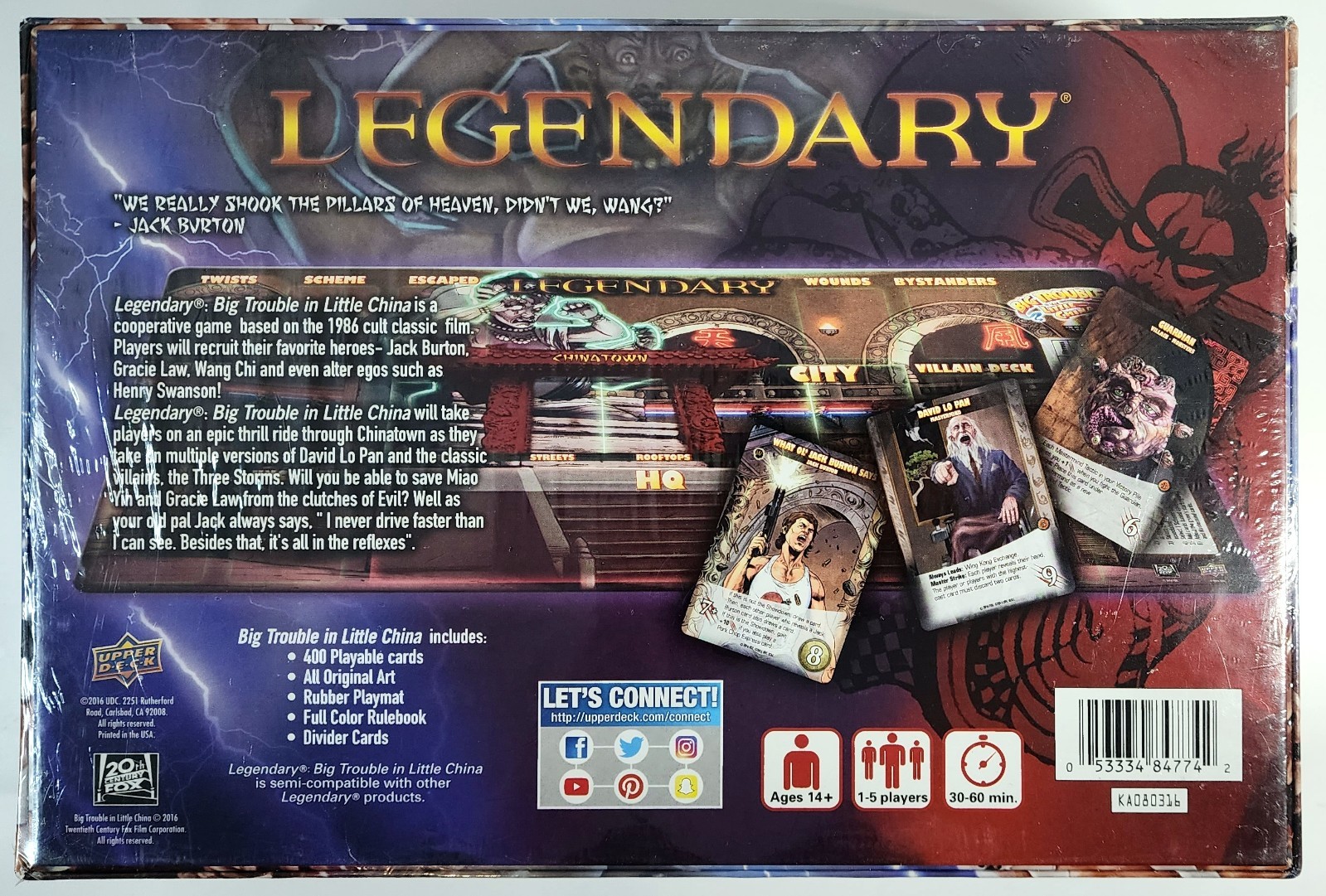 Legendary Encounters Big Trouble In Little China Deck Building Game Upper Deck