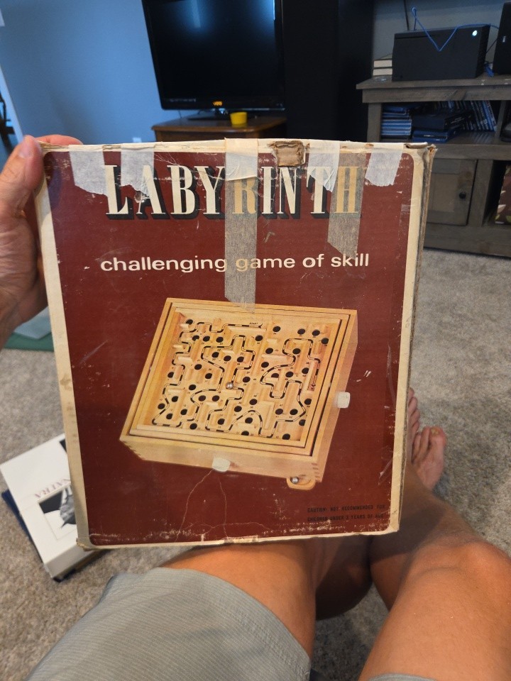 Vintage Labyrinth Wooden Marble Tilting Maze Puzzle Game Roll-A-Maze