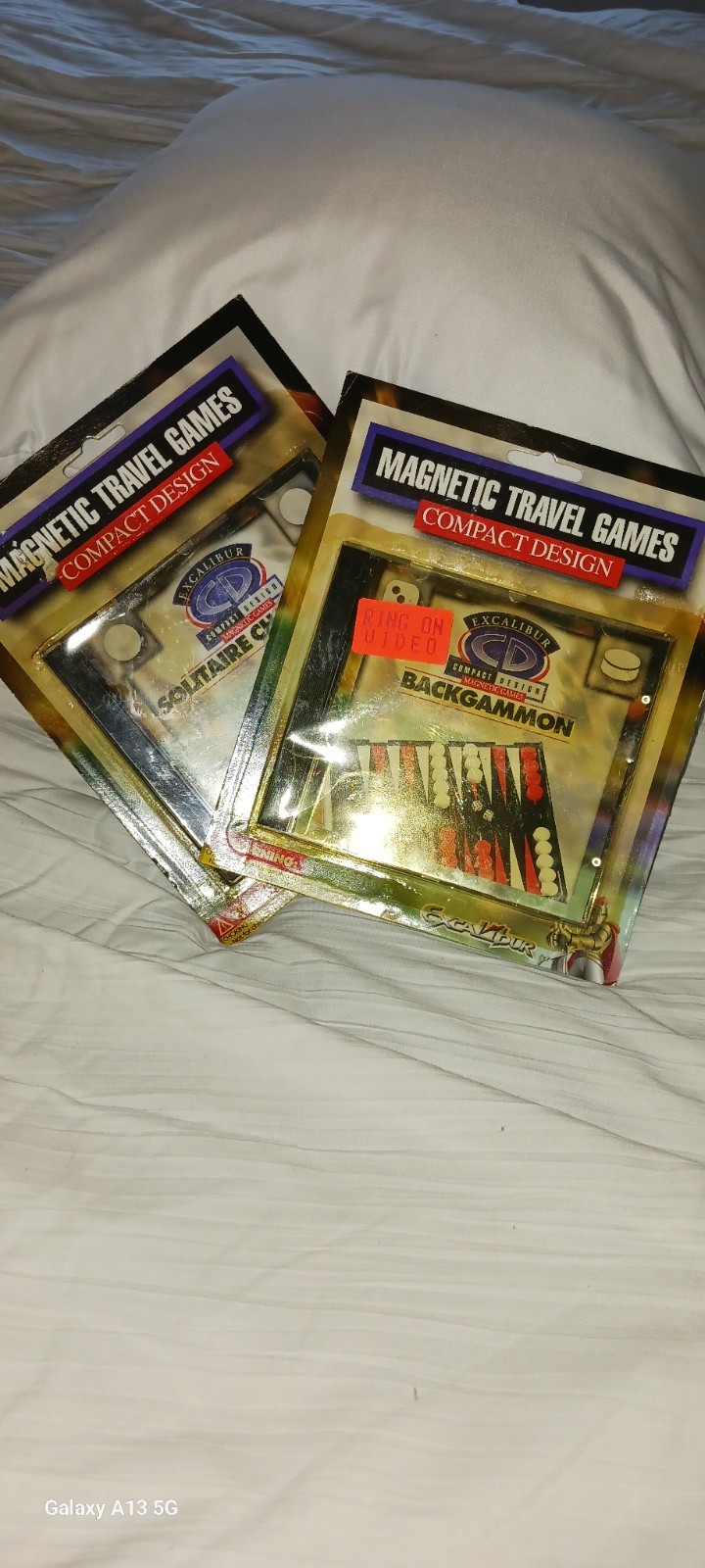 Excalibur Magnetic Travel Games Specifically Solitaire and Backgammon Edition