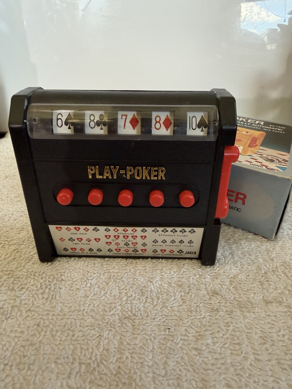 Vintage 1970s Play Poker Game No. 7000 NSC Milwaukee New In Box NIB Battery Op