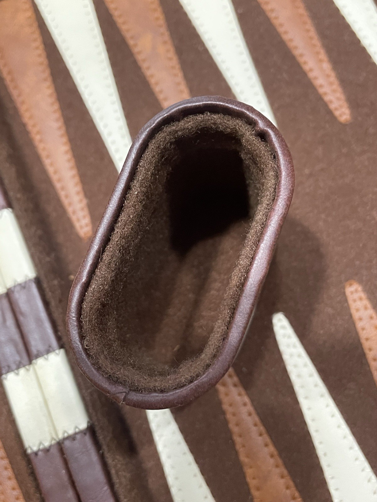 VTG 1970 Backgammon Game Set Faux Leather Brown Case 15×10 NOT Complete Travel