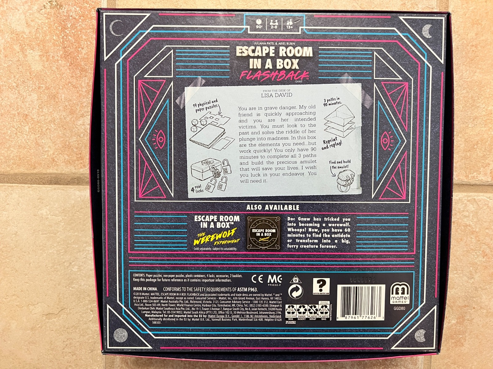 Used- Escape Room in a Box: Flashback Game by Mattel for 2 to 8 players