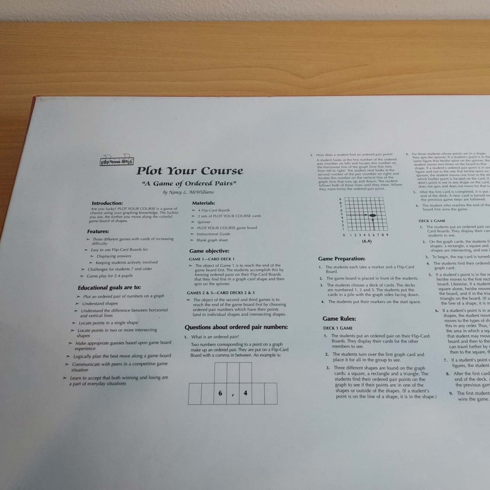 Plot Your Course Ordered Pairs Math World Class Learning Board Game NIB