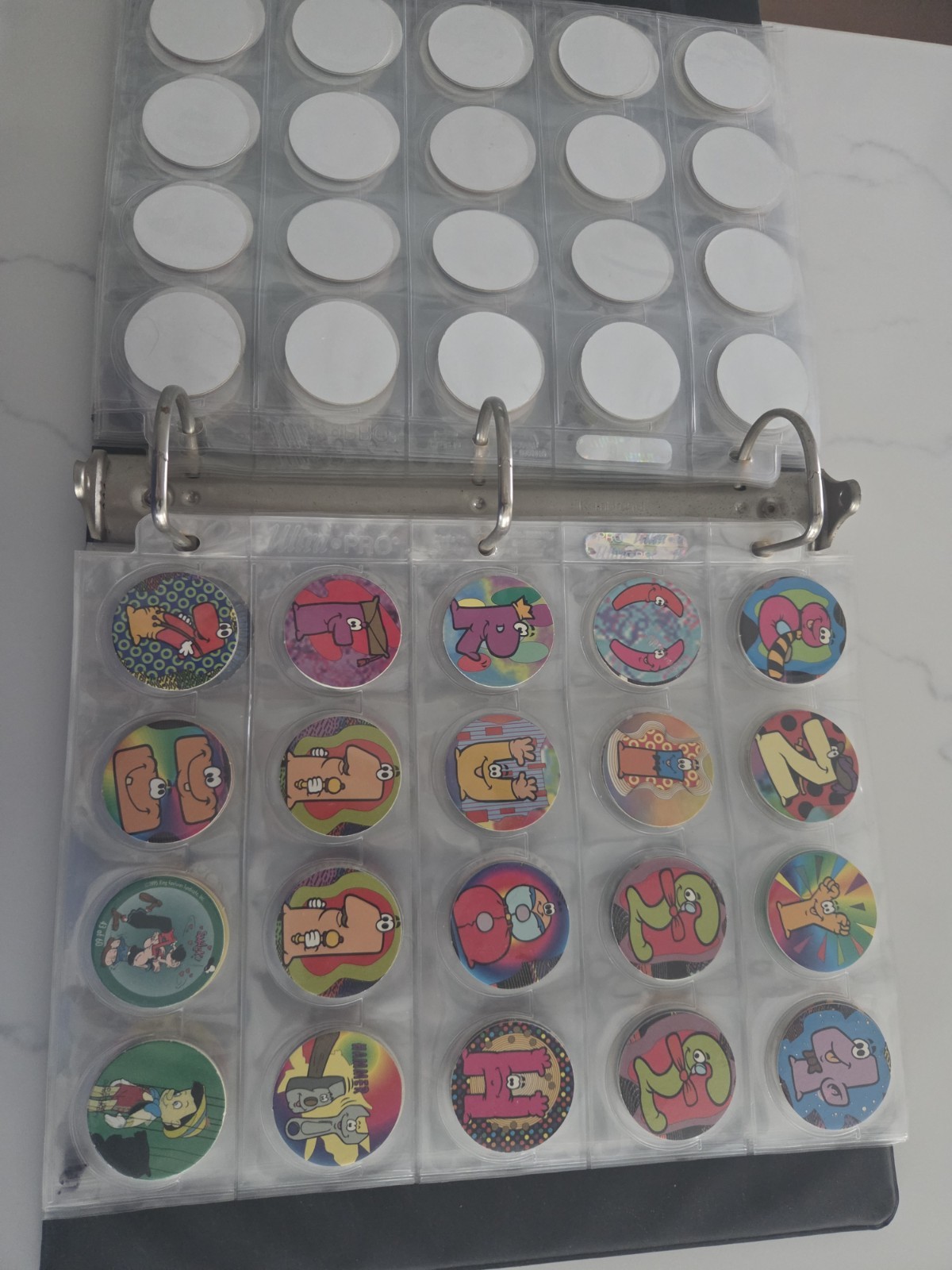 LOT of Vintage 1990’s POGS w/ Binder – 225 Pogs Total!