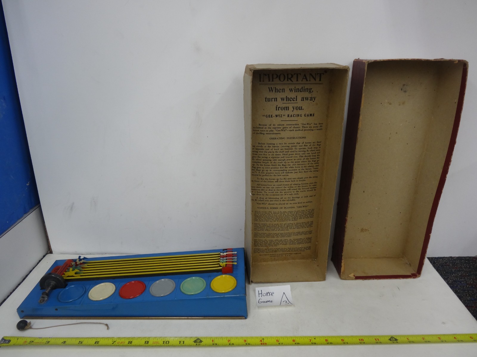 Gee-Wiz No. 40 vintage Horse Racing game Wolverine – working game