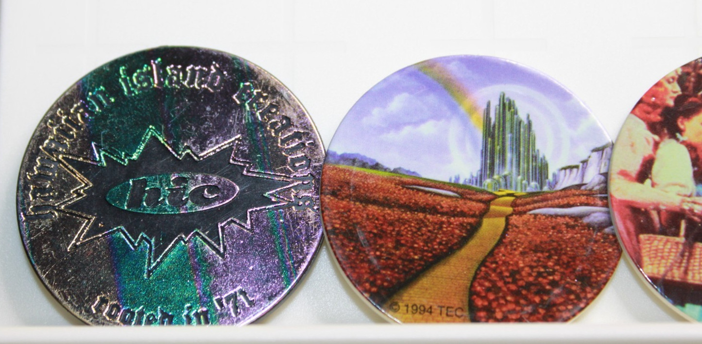 The Wizard of Oz (Lot of 2) Stack Paks, Pog Slammers, Milk Caps,Vintage, Used