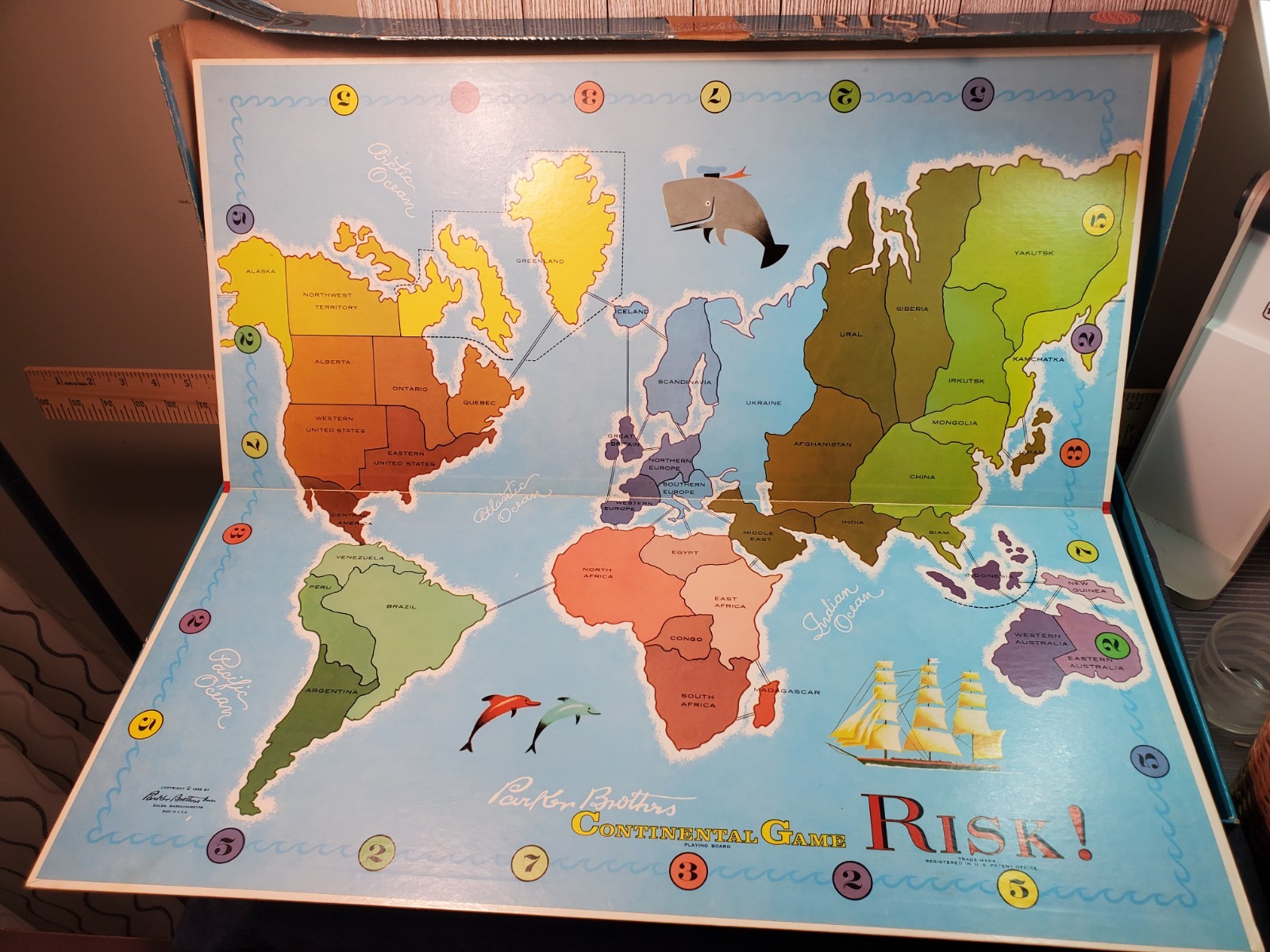 3 Vtg 1950’s & 60’s Parker Bros. Board Games. Monopoly, Sorry, Risk. With Instr.