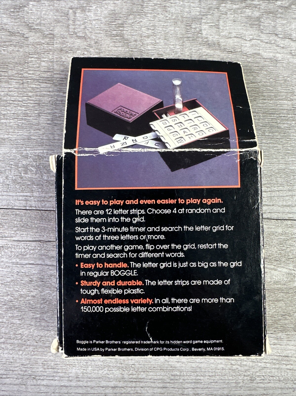 Vintage Pocket Boggle Parker Brothers 1980 Travel Game Compact Word Game